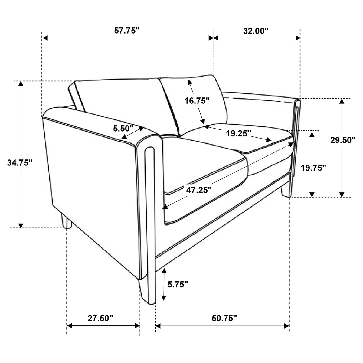 Islington Stationary Loveseats