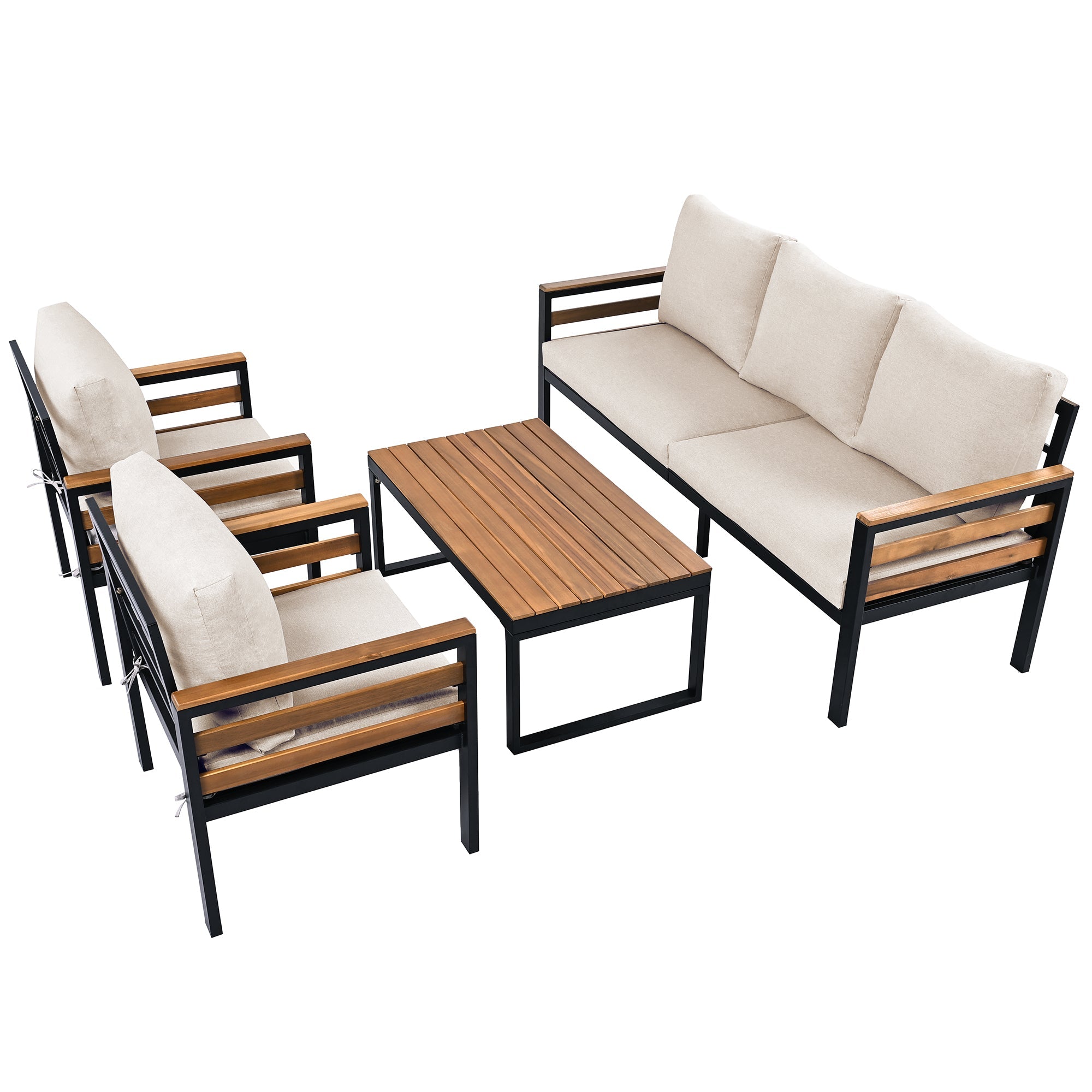Go Outdoor Coffee Table Cushioned Seating - Beige