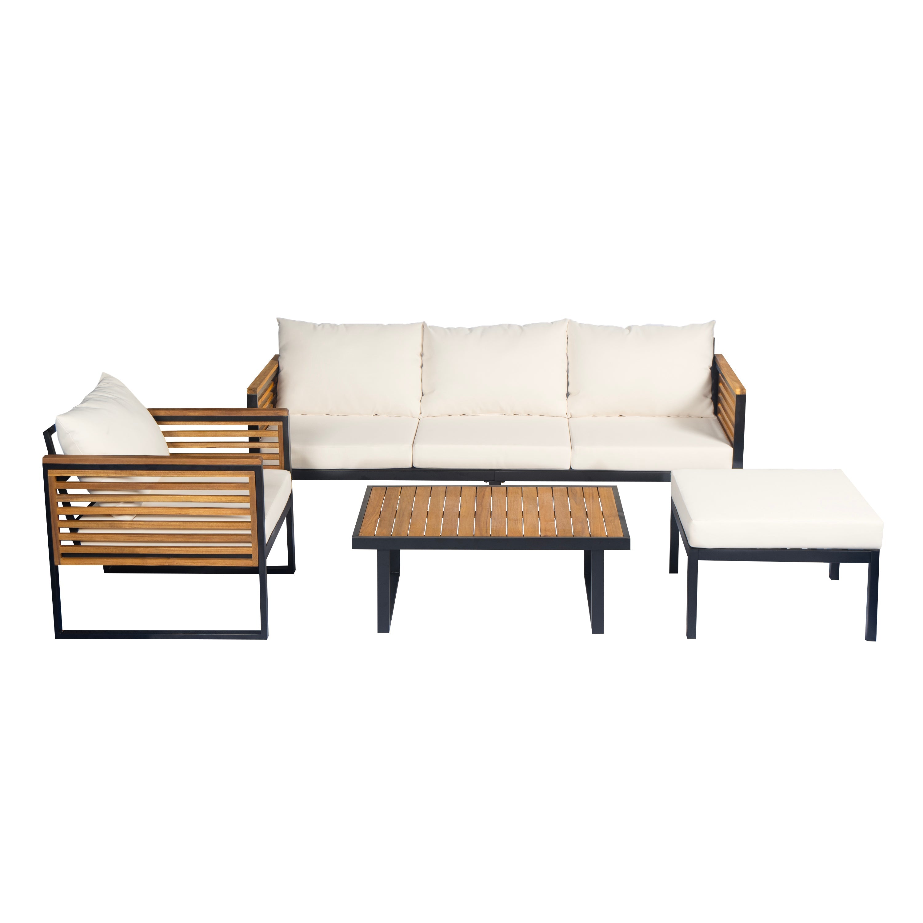 Outdoor Sofa Set Acacia Wood 4-Piece