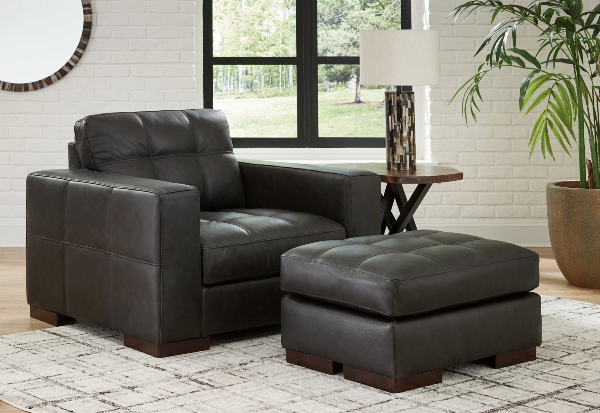 Luigi Chair and Ottoman - Natural