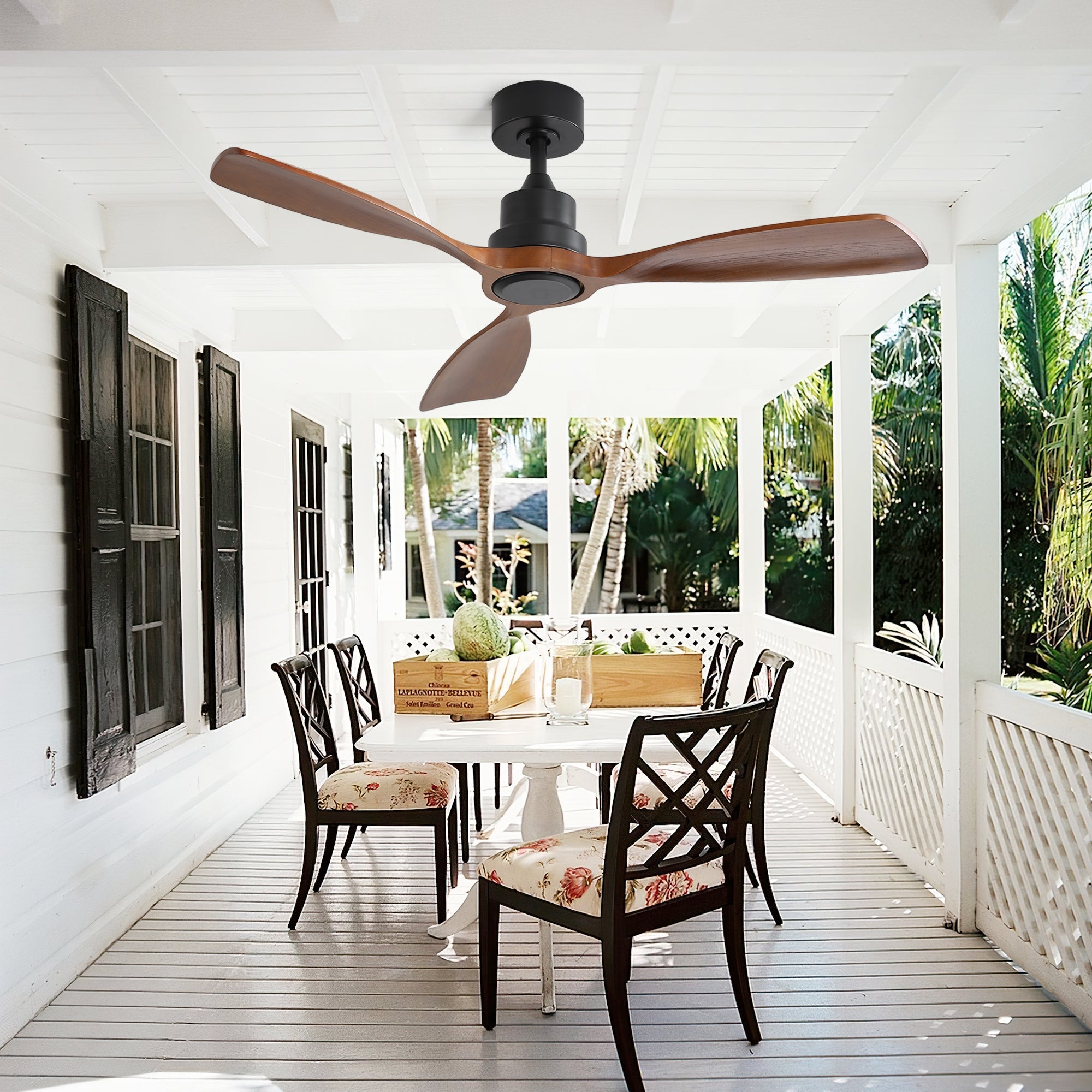 Inch Outdoor Ceiling Fan DC Motor - Black