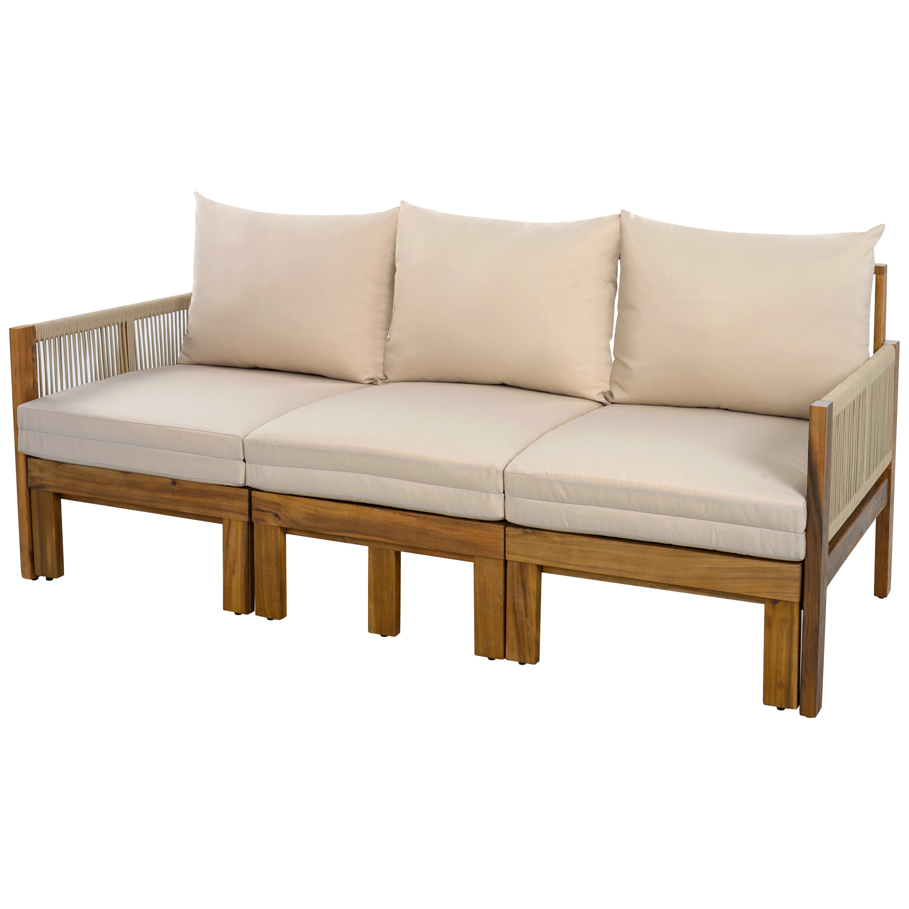 Daybed Outdoor Canopy Daybed Cushioned Seating - Brown