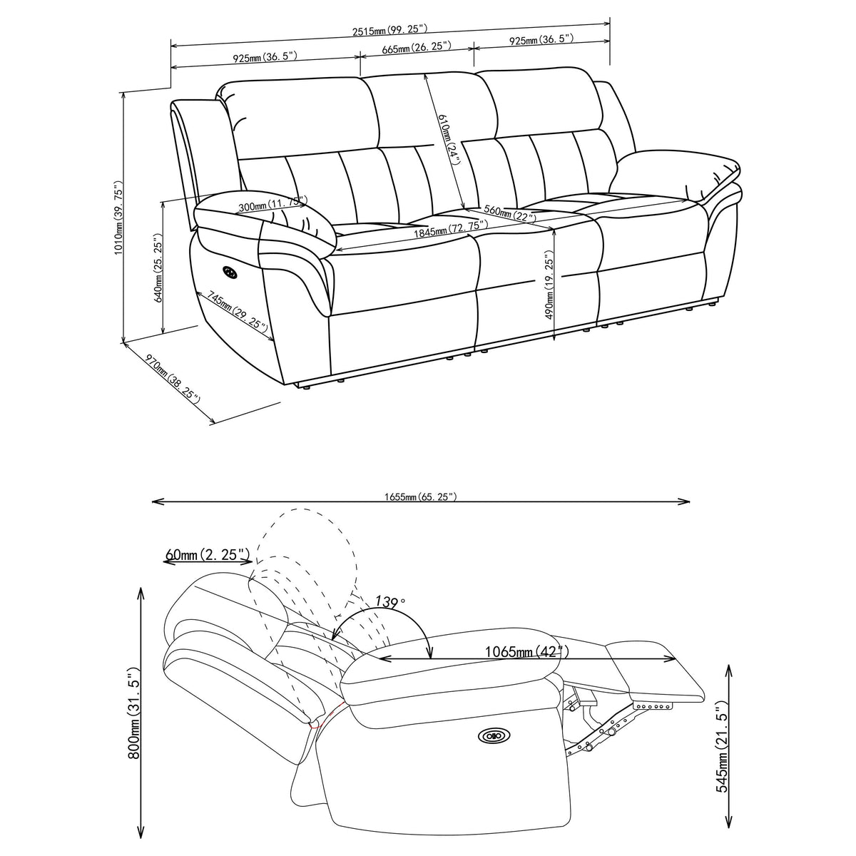 Bahrain Power Reclining Sofas