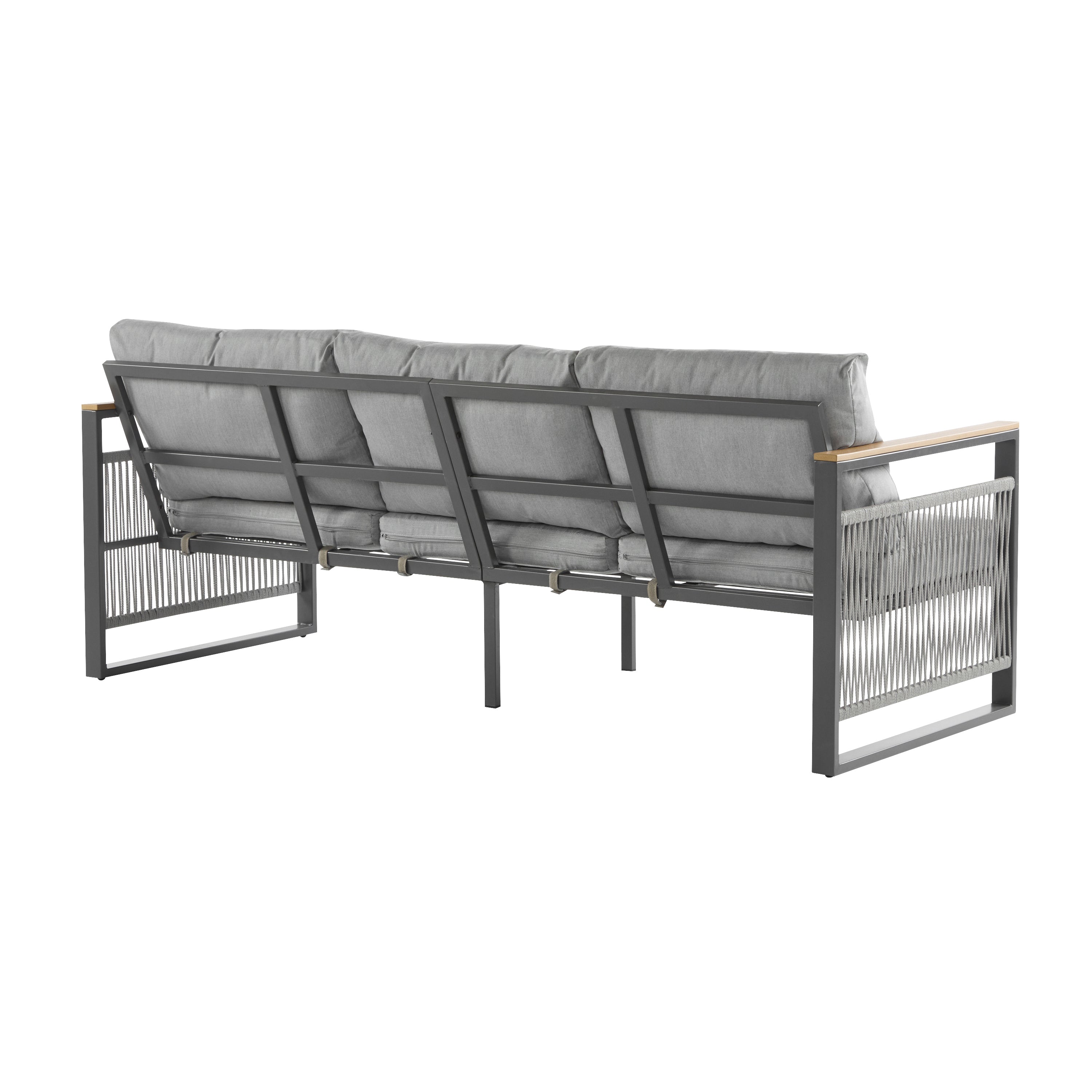 Outdoor Sofa Set Cushioned Seating - Gray