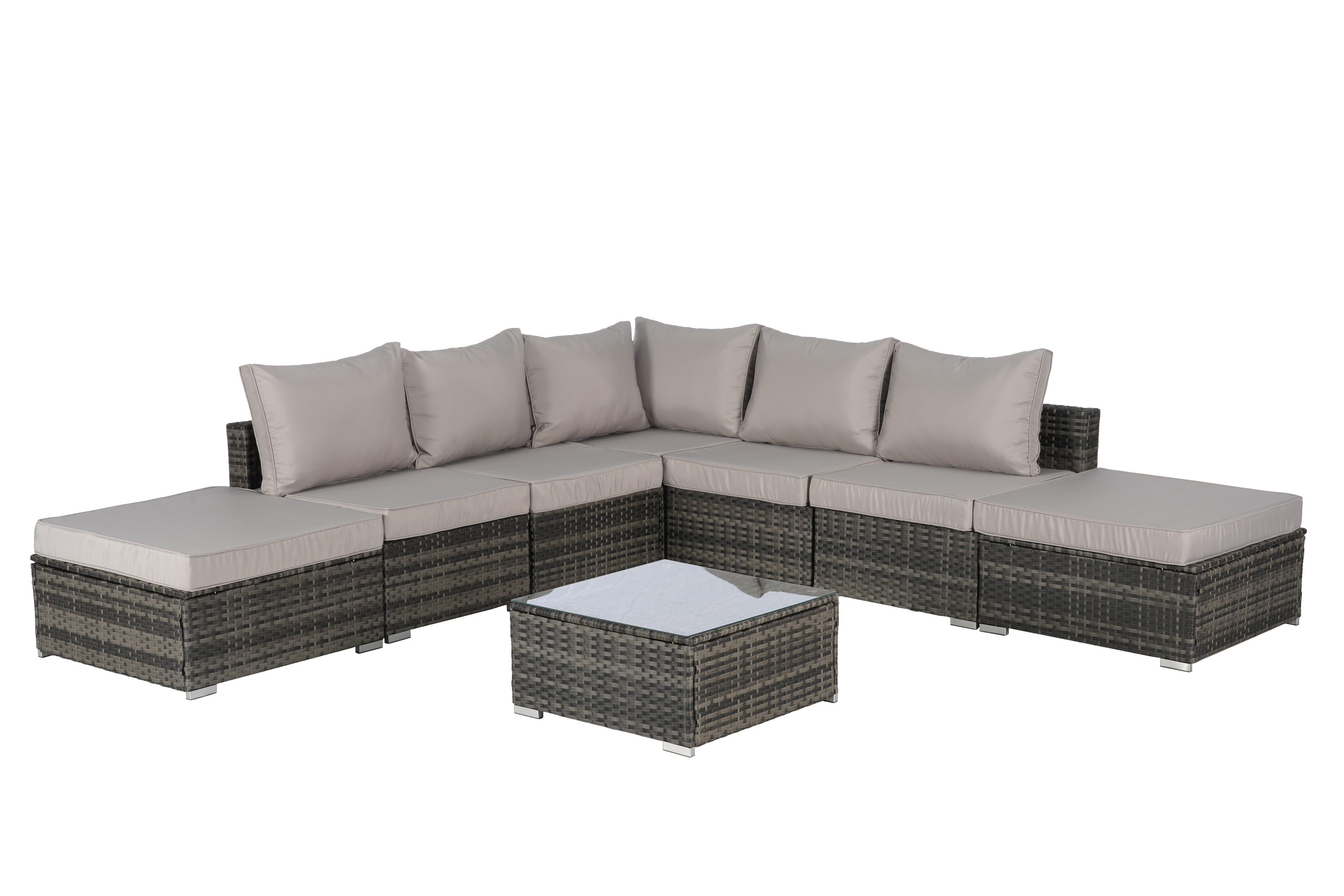 Outdoor Sectional Set Cushioned Seating
