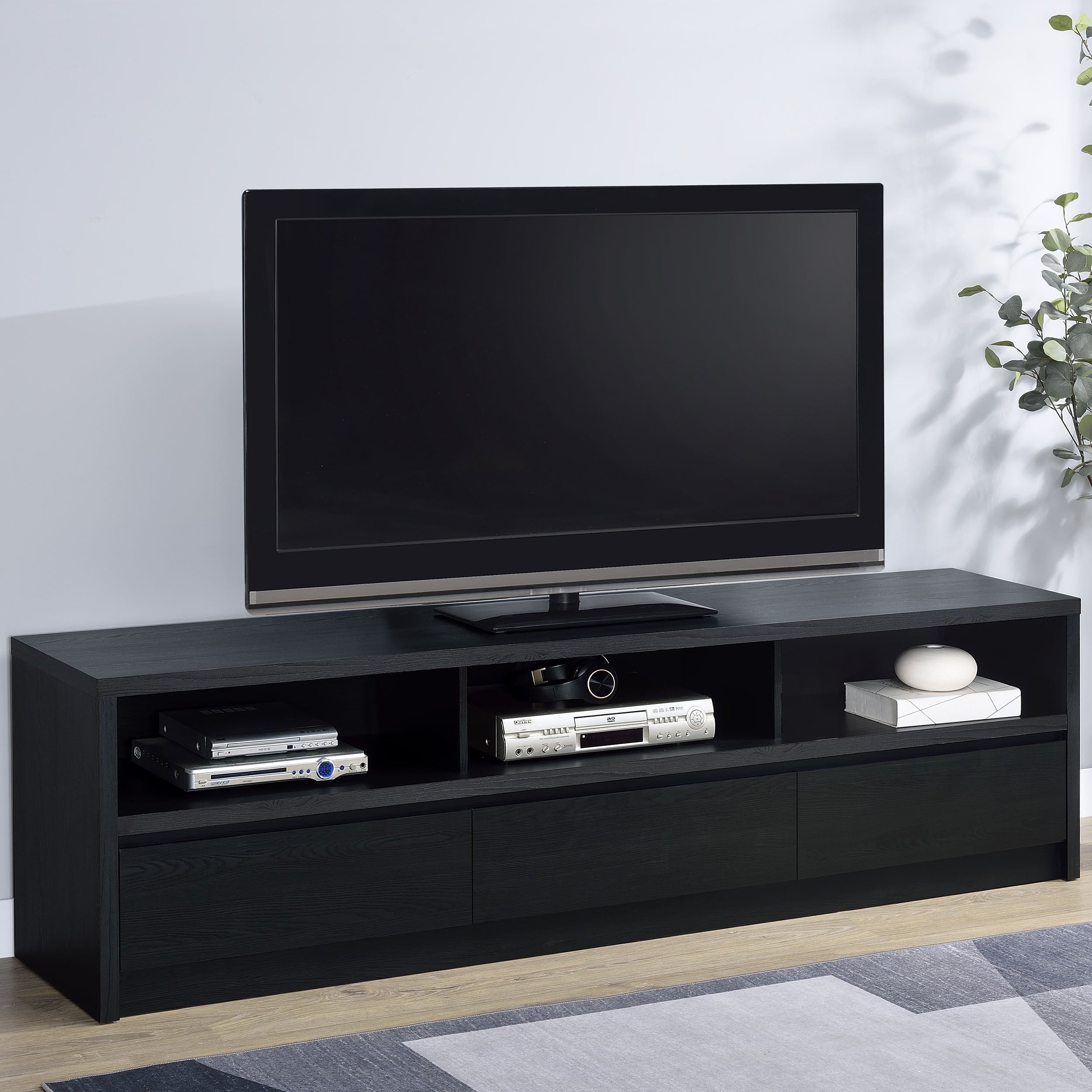 Rutland 3-drawer TV Stand Media Console Black
