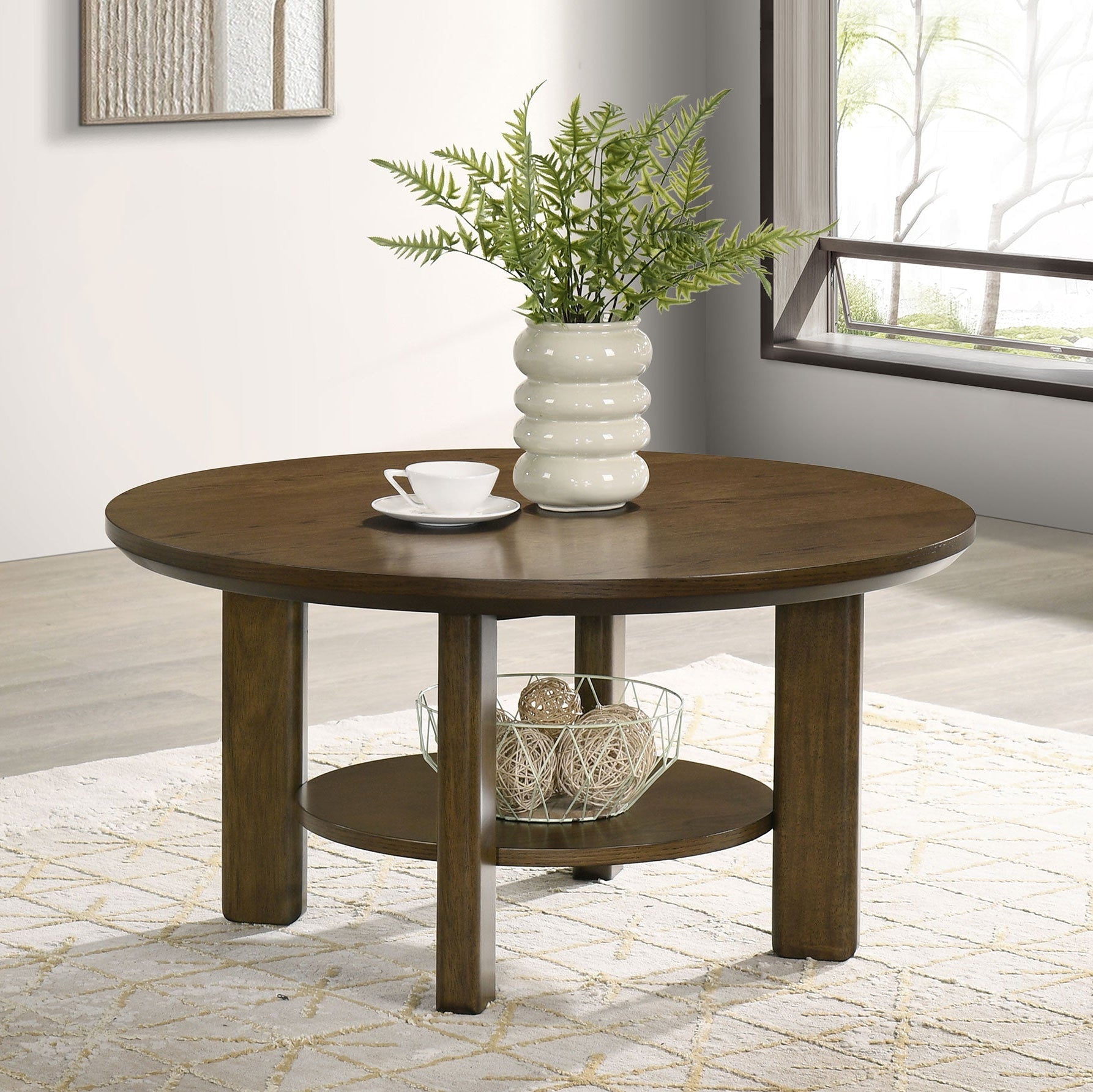 Ottowa 35-inch Brown Round Wood Cocktail Coffee Table