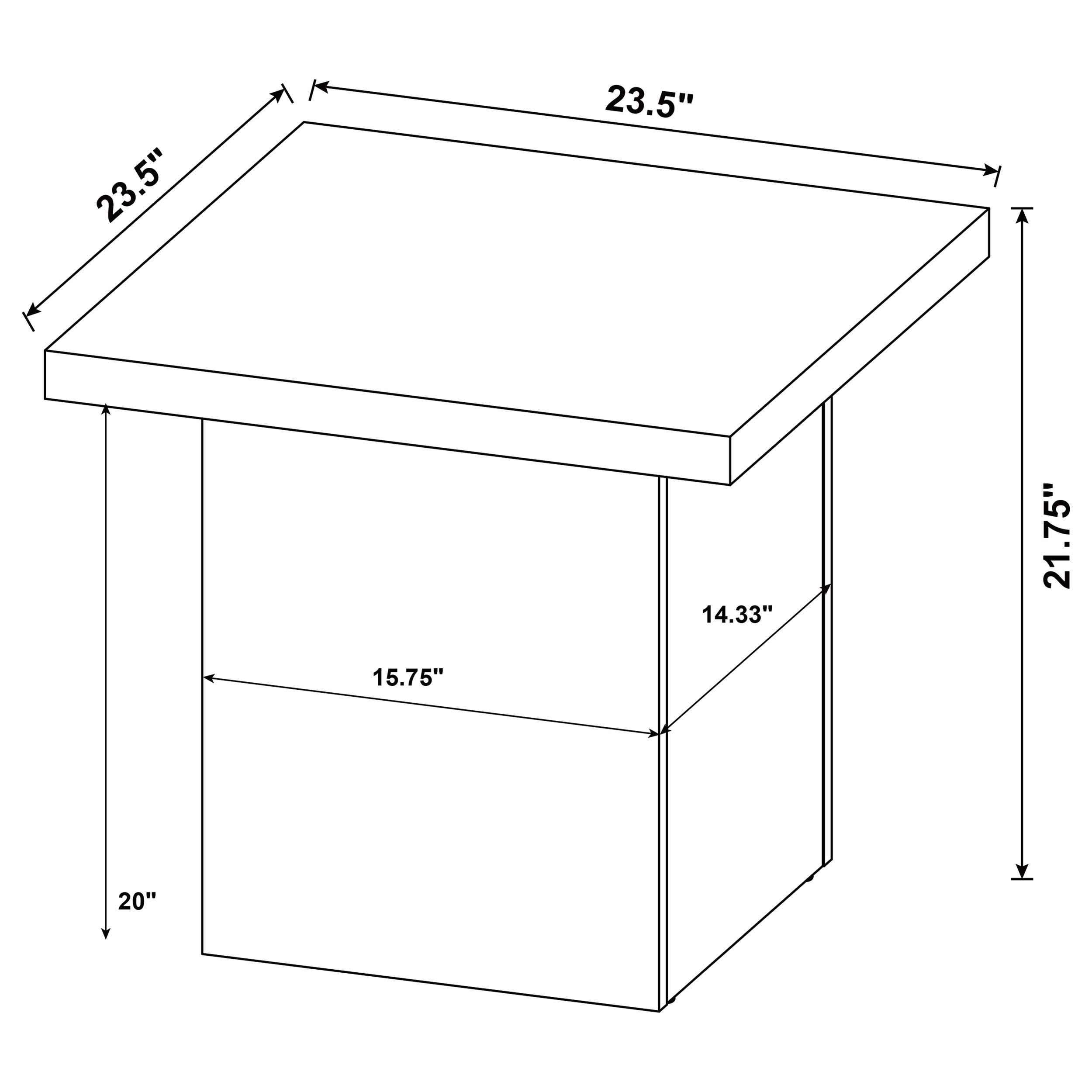 Devar Square Latte Engineered Wood Side End Table