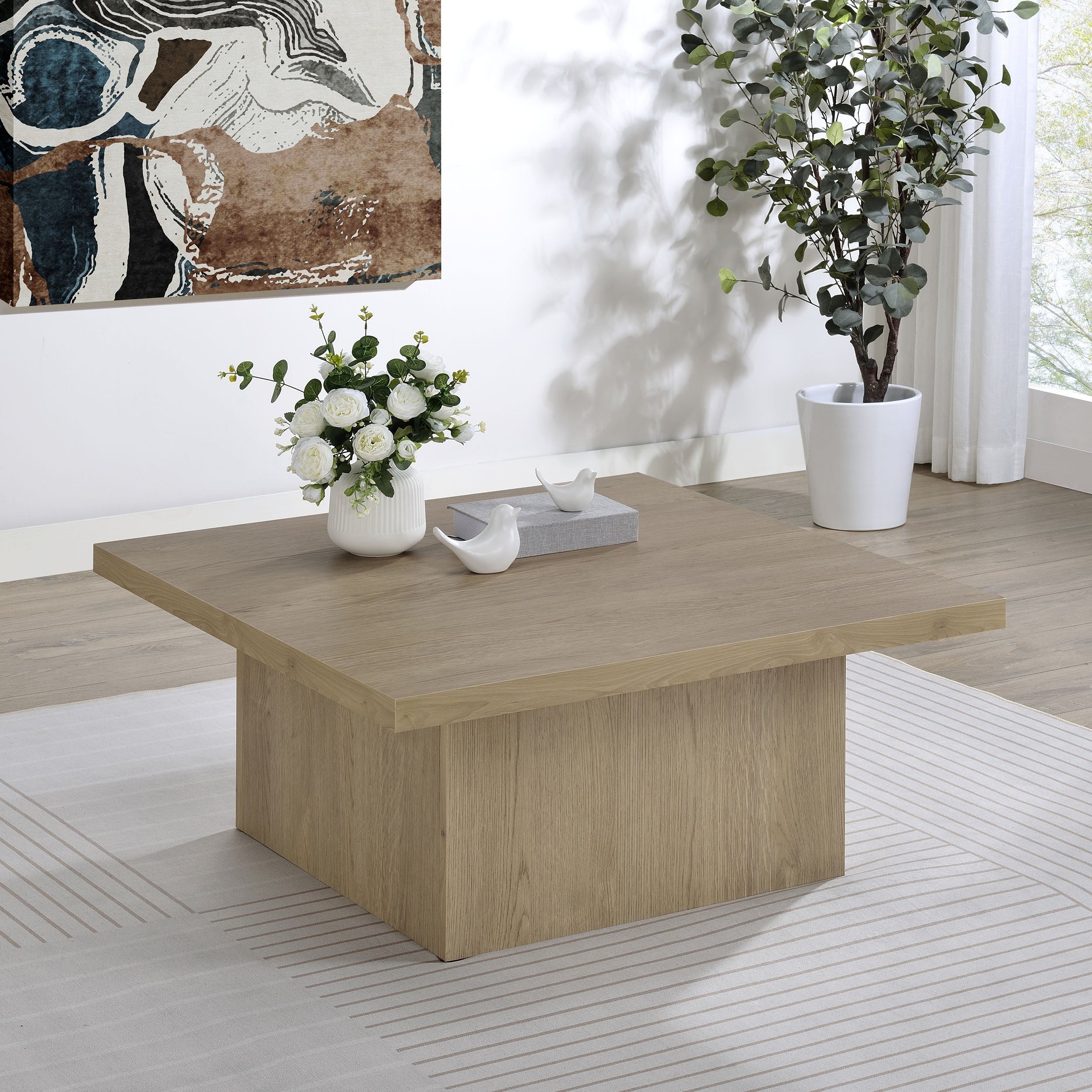 Devar Square Engineered Wood Cocktail Latte Coffee Table