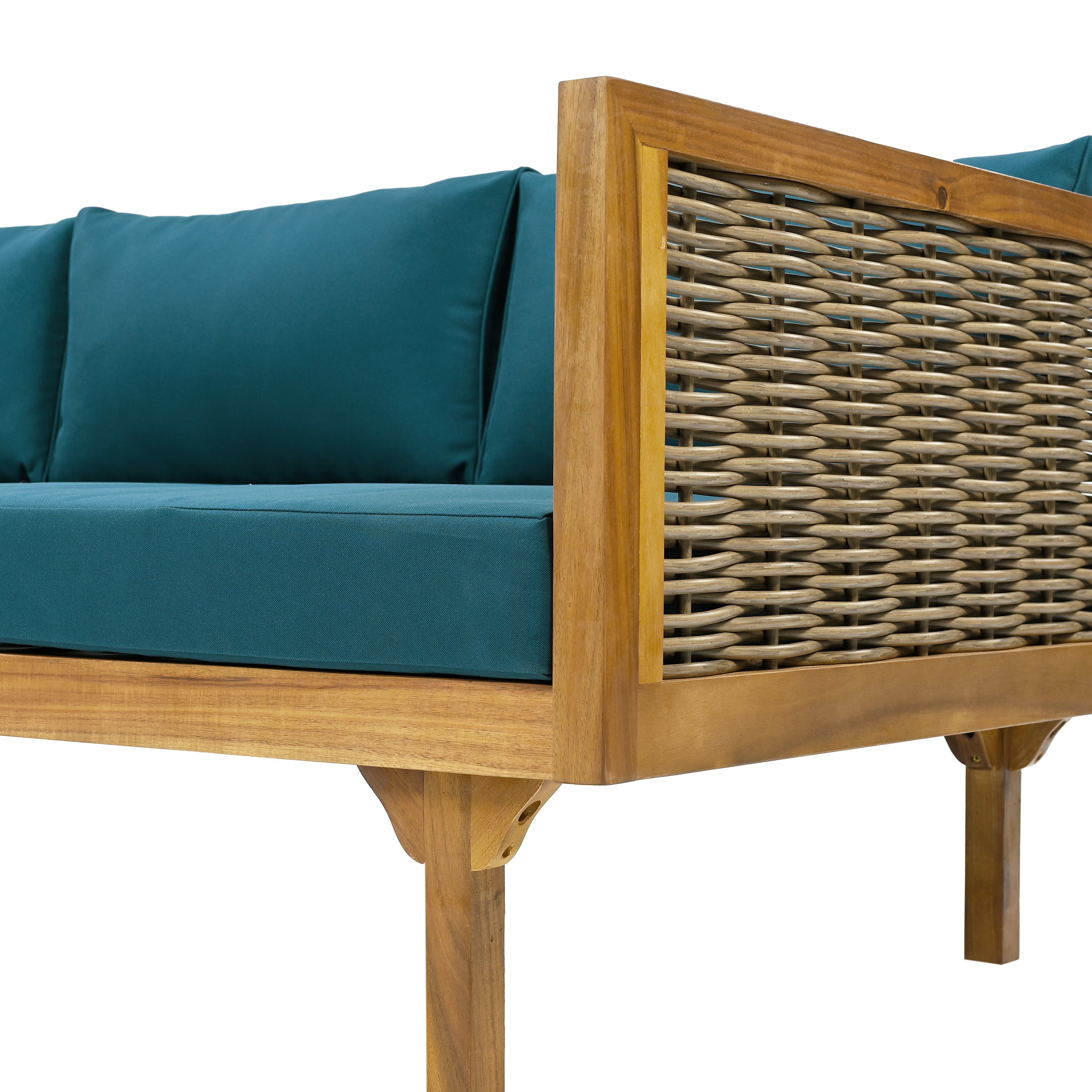 Outdoor Sectional Set Rattan Frame Deck