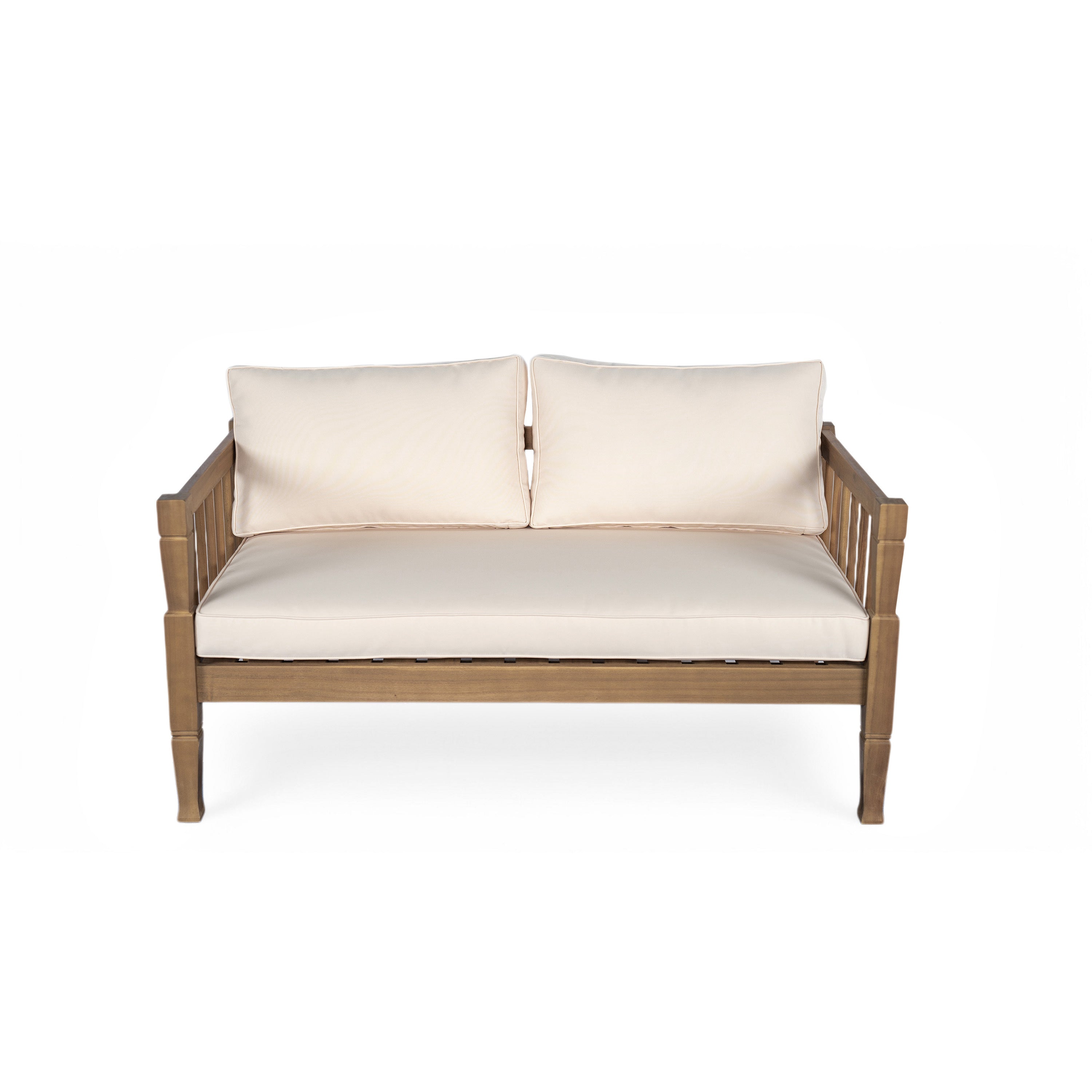 Outdoor Coffee Table Cushioned Seating - Light Brown