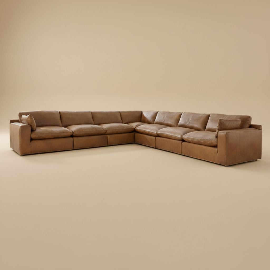 Emilia 7-Piece Modular Leather Sectional Sofa