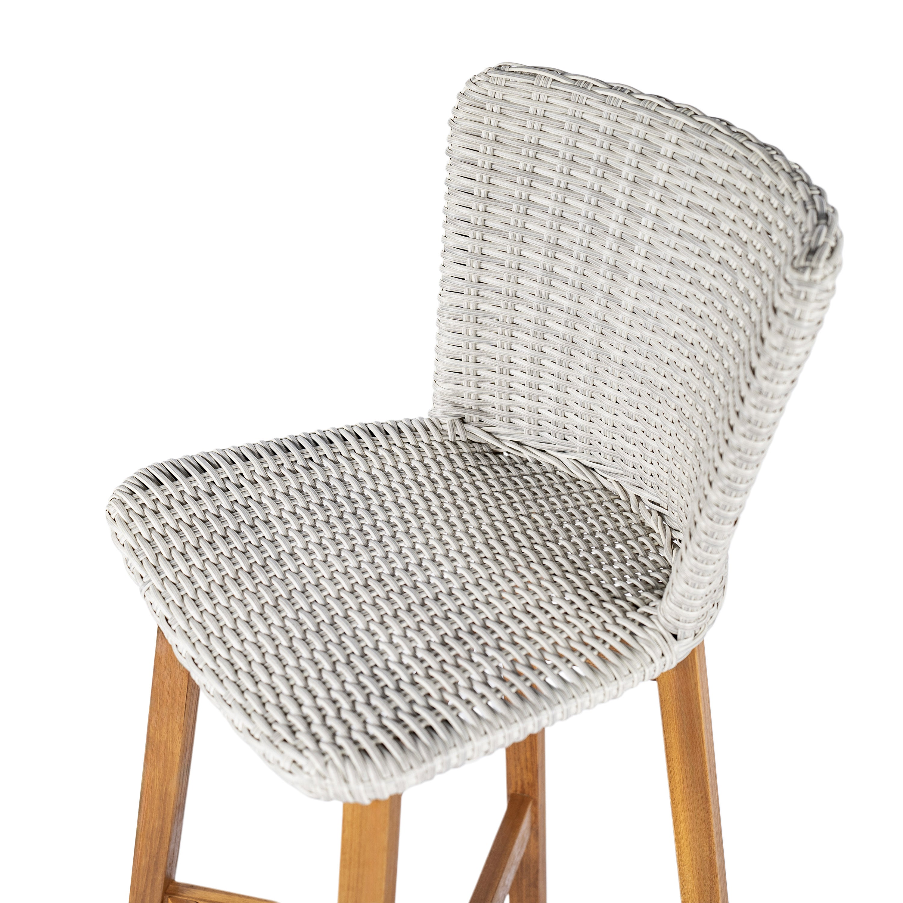 Lymington Outdoor Bar Stool Set Rattan Frame - Light Gray