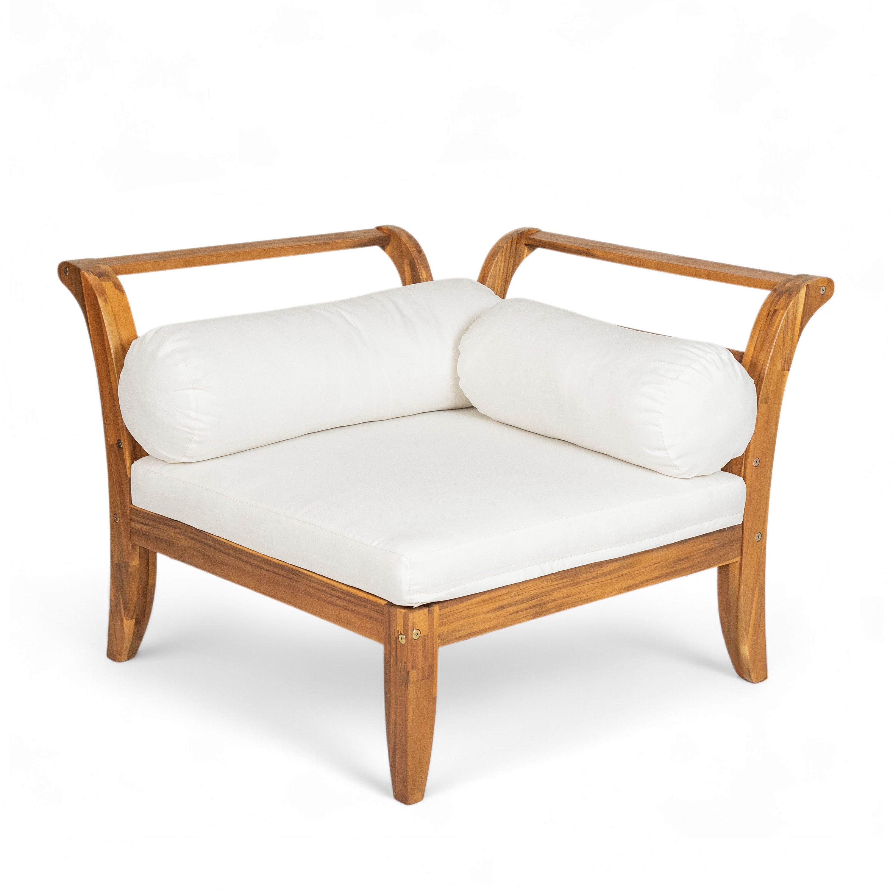Topmax Outdoor L-Shaped Sectional Cushioned Seating - Beige