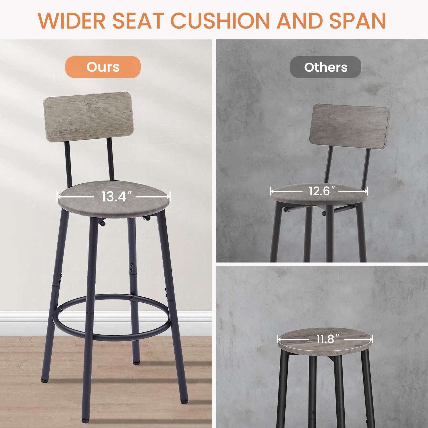 Outdoor Bar Set Modern Design - Gray