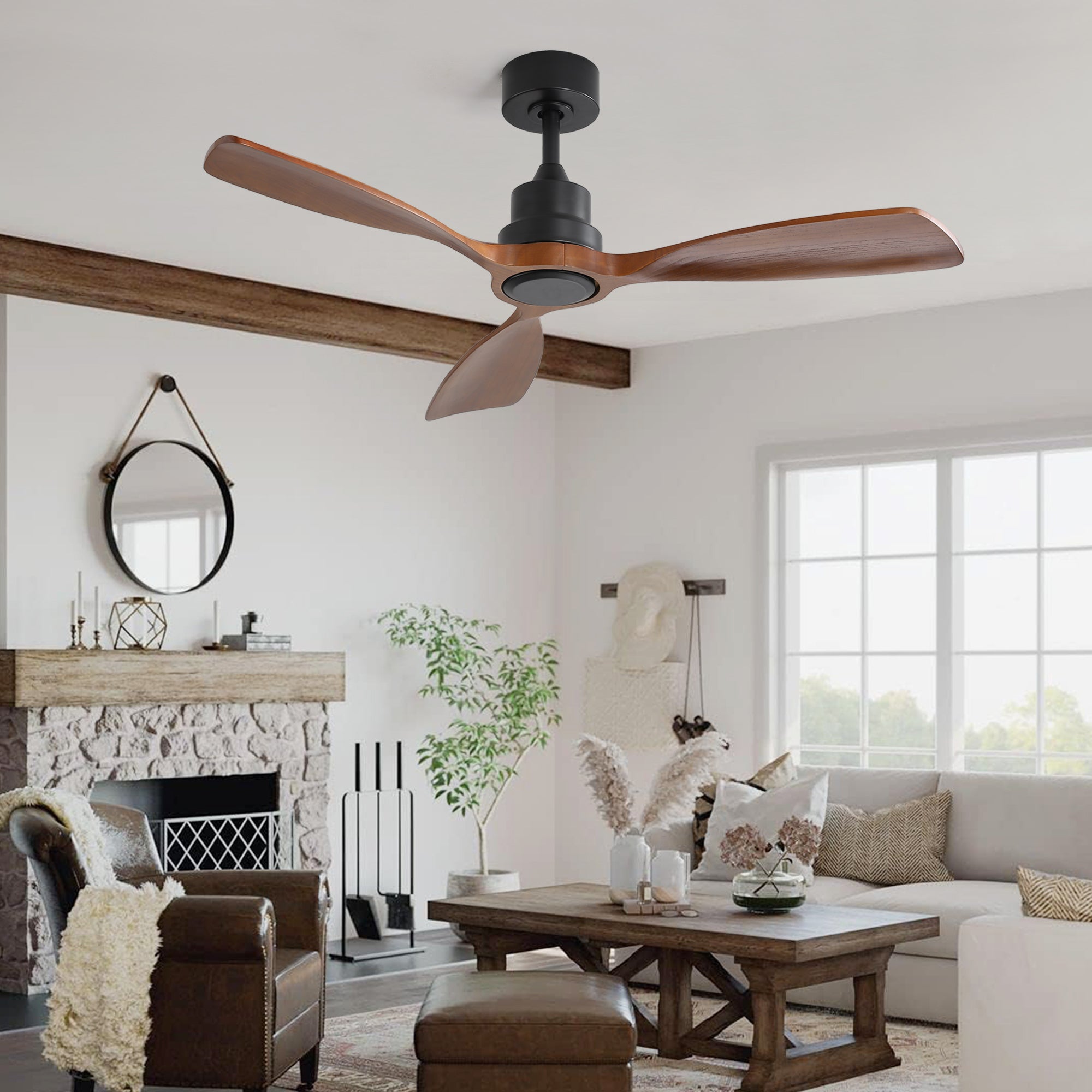 Inch Outdoor Ceiling Fan DC Motor - Black
