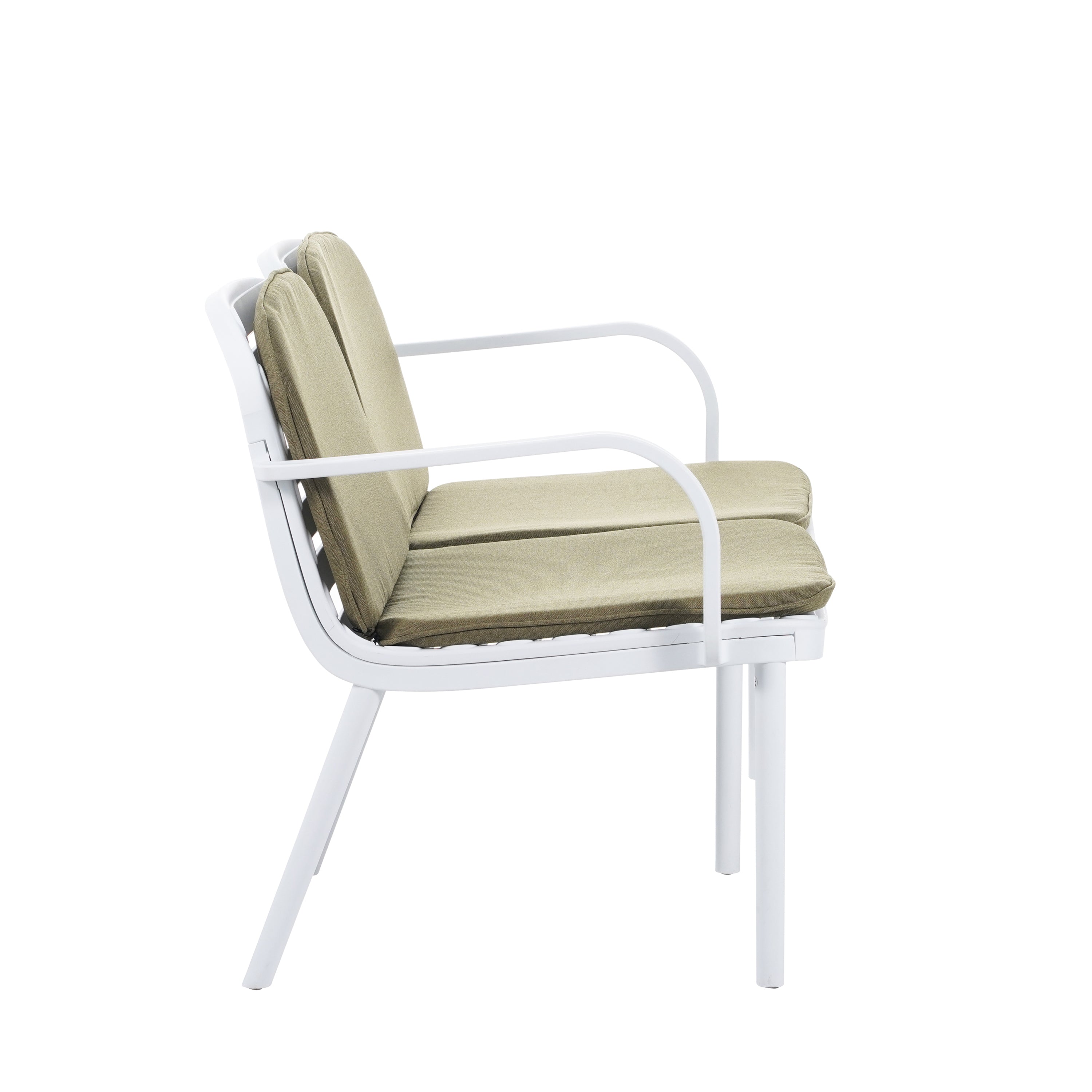 Luna Outdoor Chat Set Cushioned Seating - White