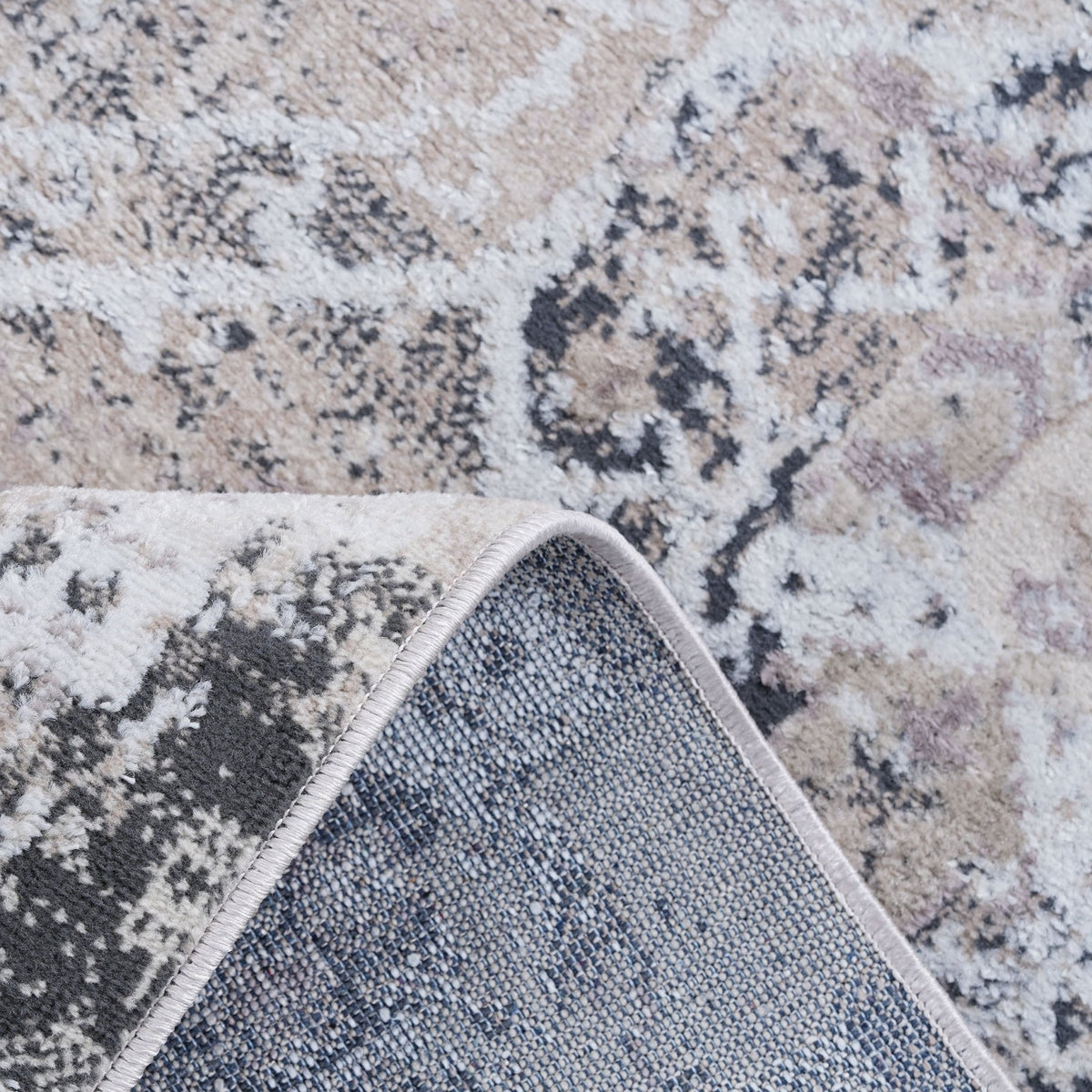 Payas Cream Anthracite Rug Size 6'7'' x 9'