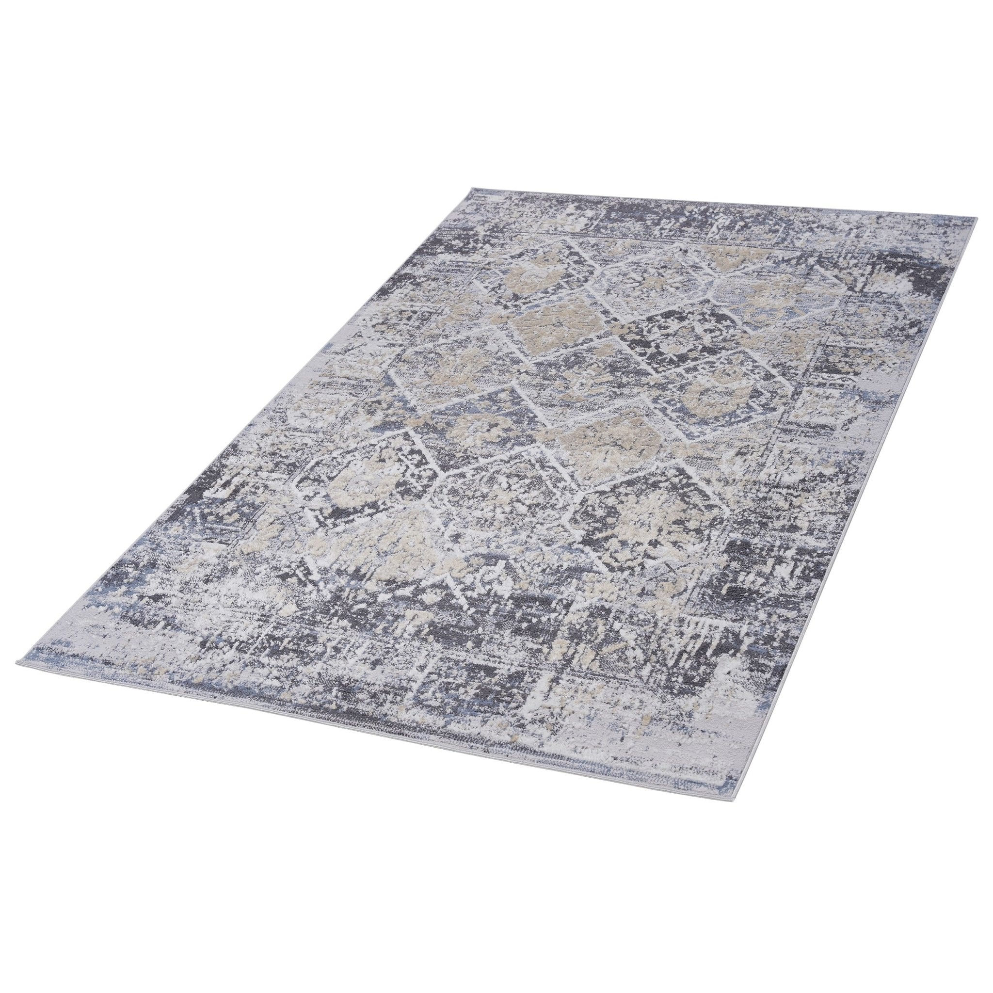 Payas Grey - Blue Rug Size 6'7'' x 9'