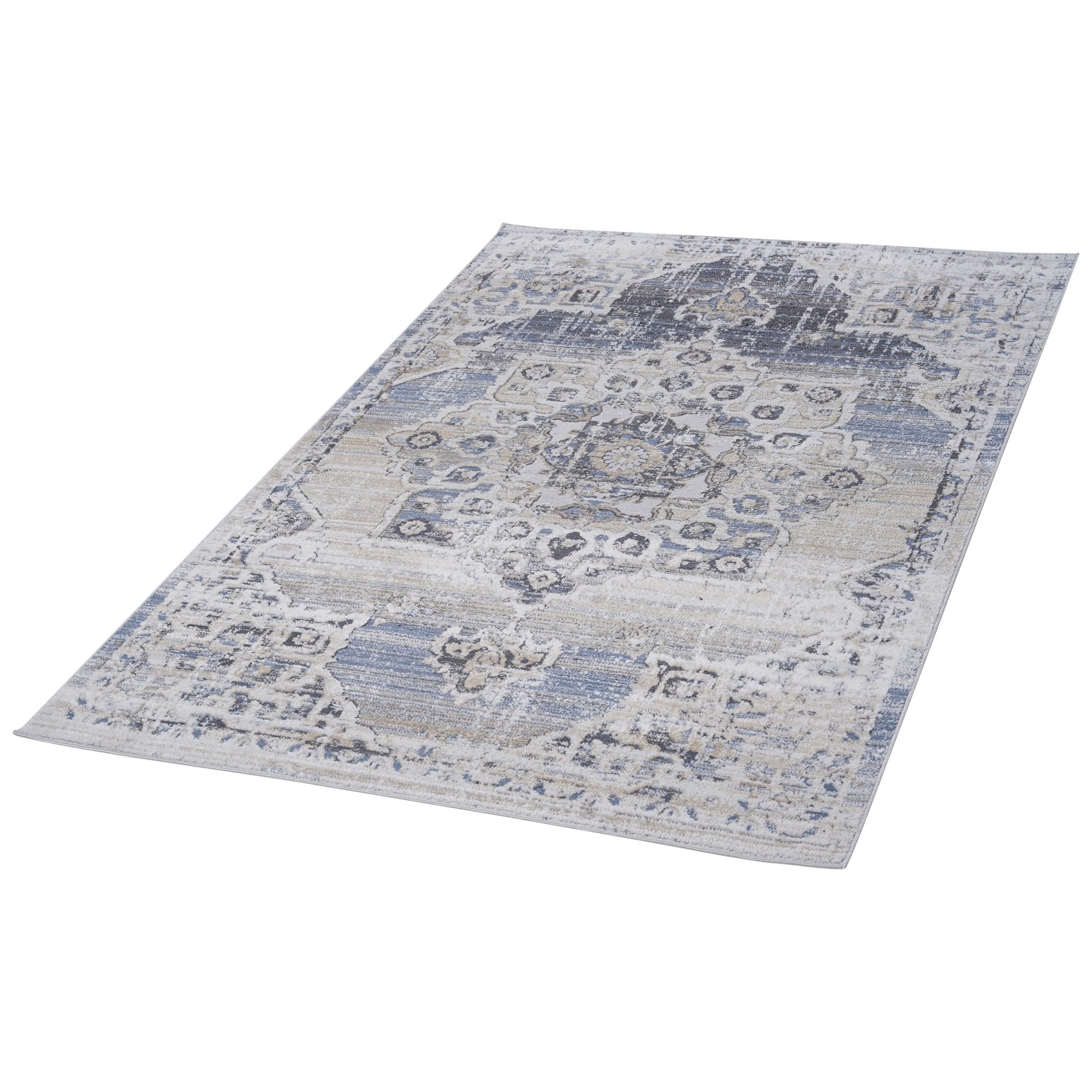 Payas Cream - Blue Rug Size 7'9'' x 10'