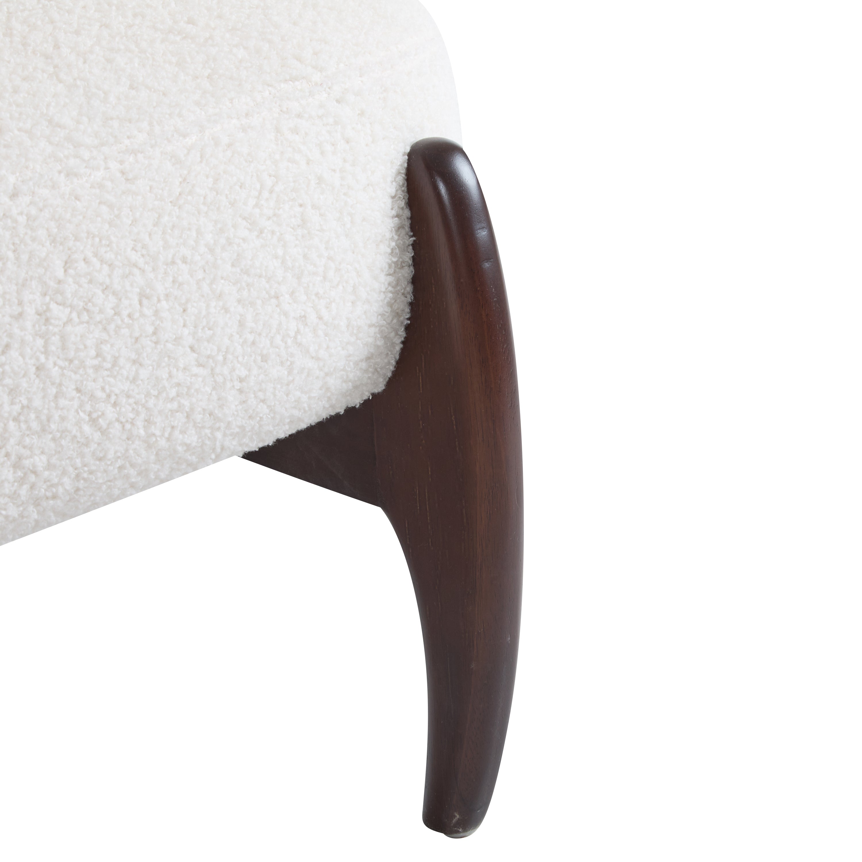 Easton Beige Modern Boucle Lounge Chair with Solid Wood Frame