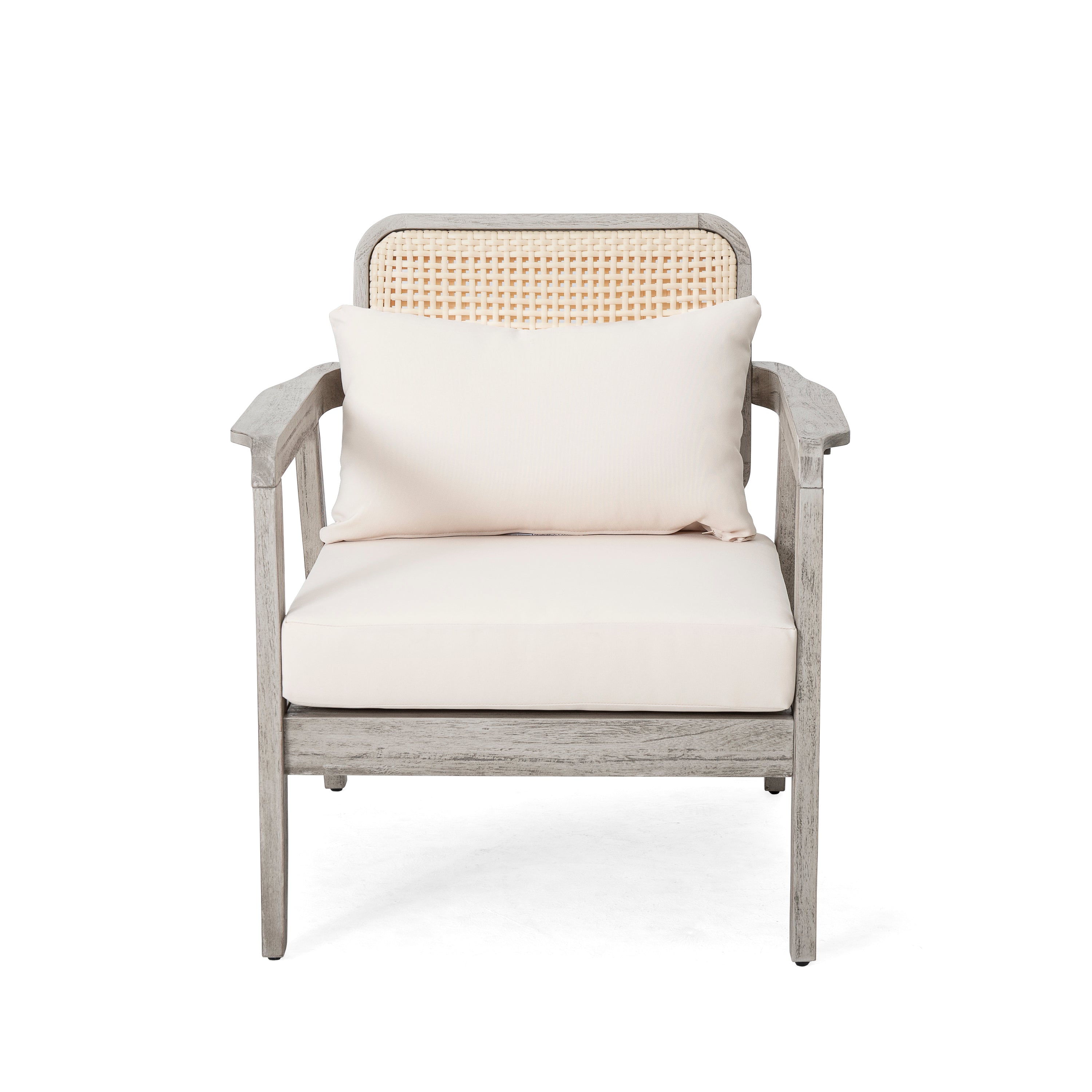 Outdoor Club Chair Cushioned Seating - Light Gray