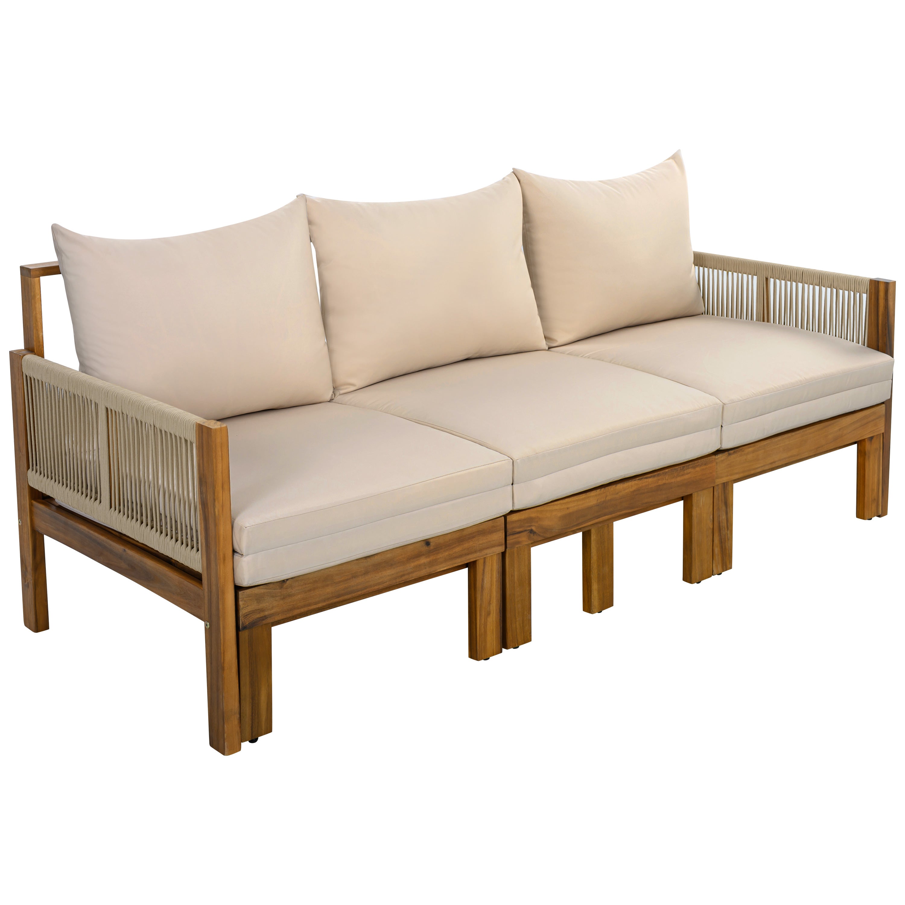 Daybed Outdoor Canopy Daybed Cushioned Seating - Brown