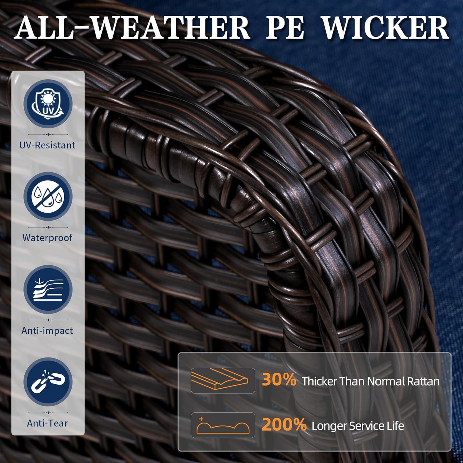 Woven Outdoor Sofa Rattan Frame