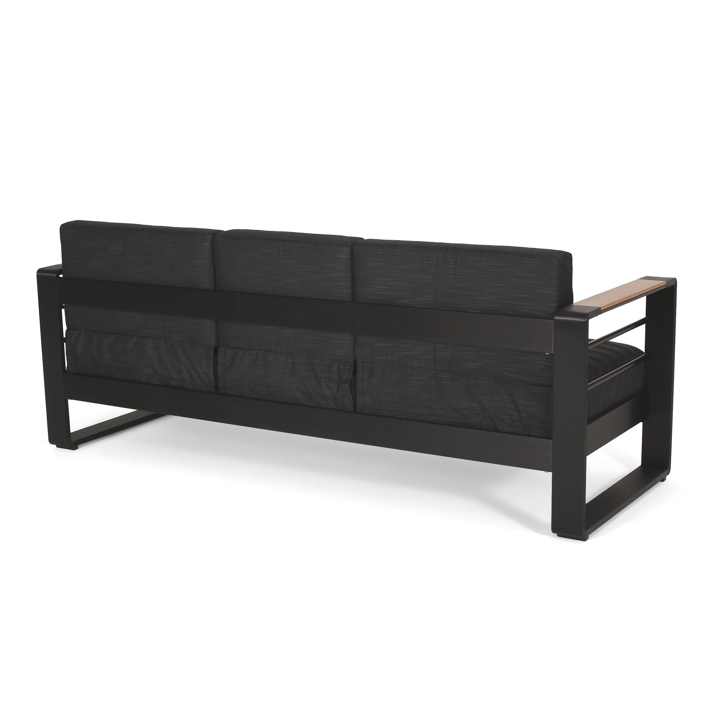 Giovanna Outdoor 3-Seater Sofa Cushioned Seating - Black