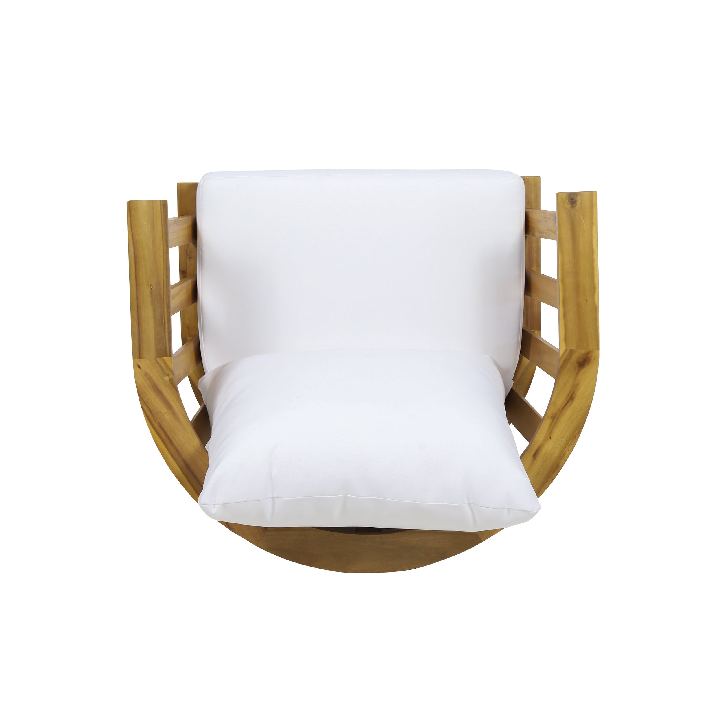 Curved Outdoor Club Chair Acacia Wood - White