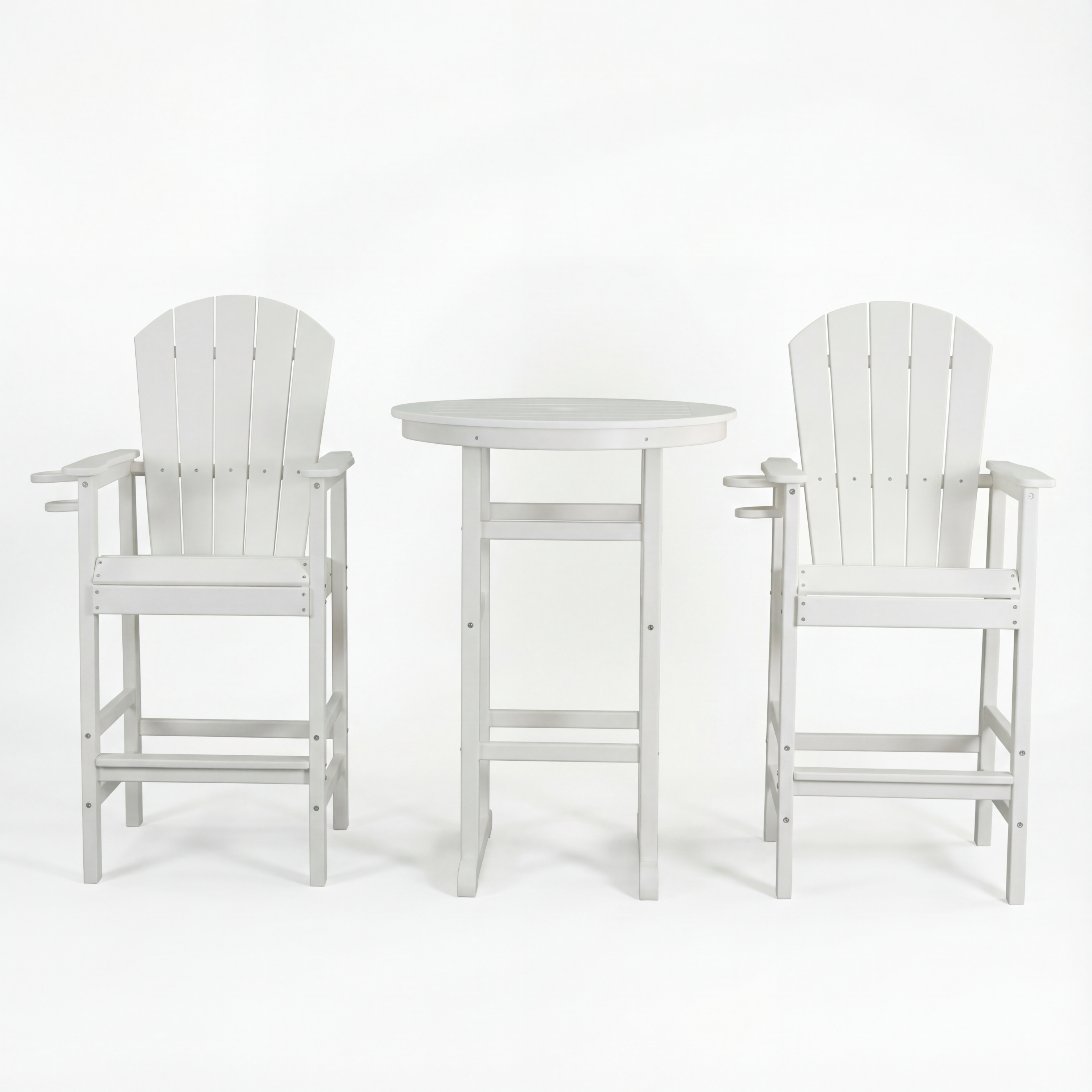 Hdpe Outdoor Bistro Set HDPE Frame - White