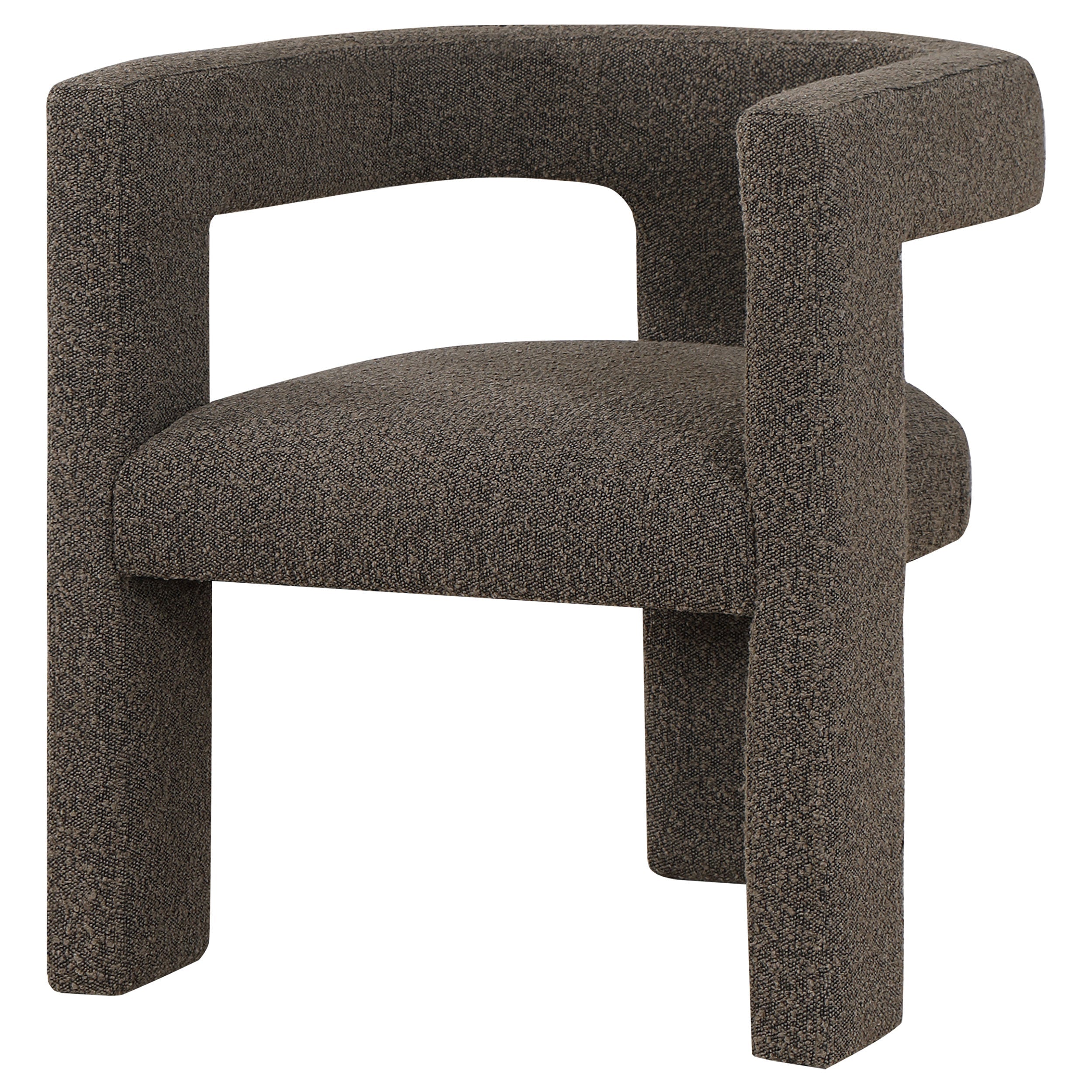 Petra Brown Boucle Upholstered Accent Side Chair