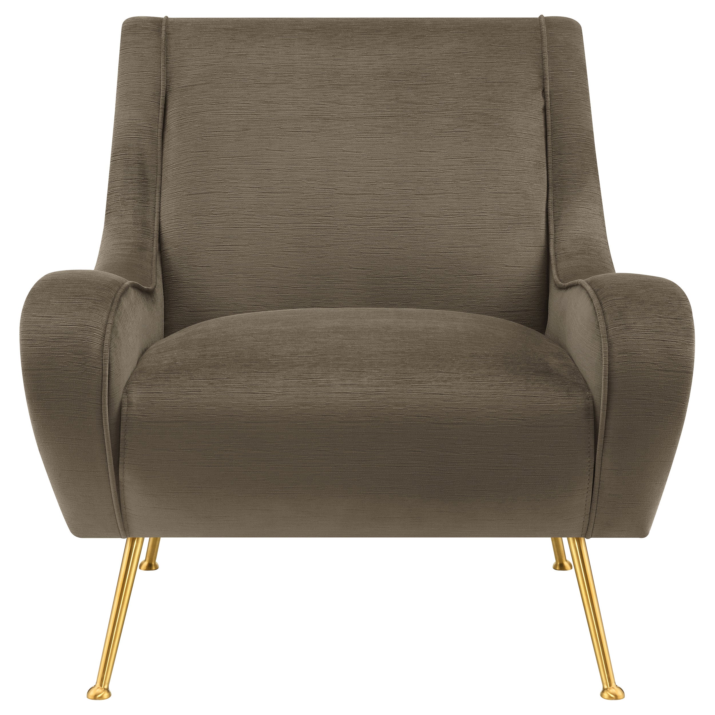 Ricci Truffle Upholstered Saddle Arm Accent Chair