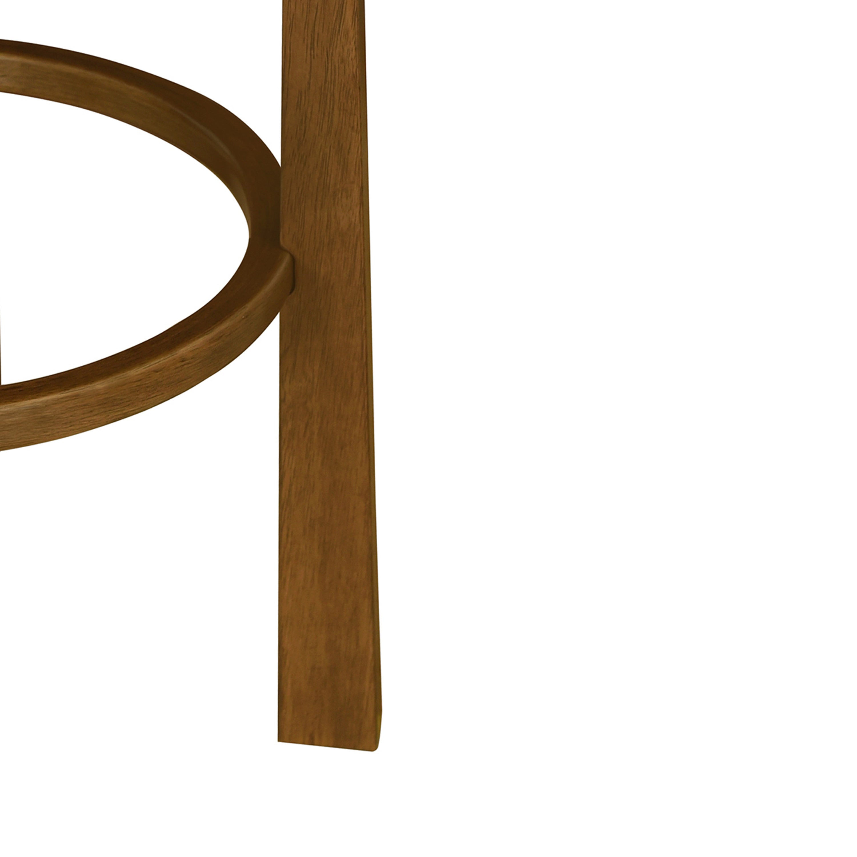 Vera Indoor Wooden Upholstered Barstool, Dark Walnut Finish and Ivory Upholstery, Set of 4