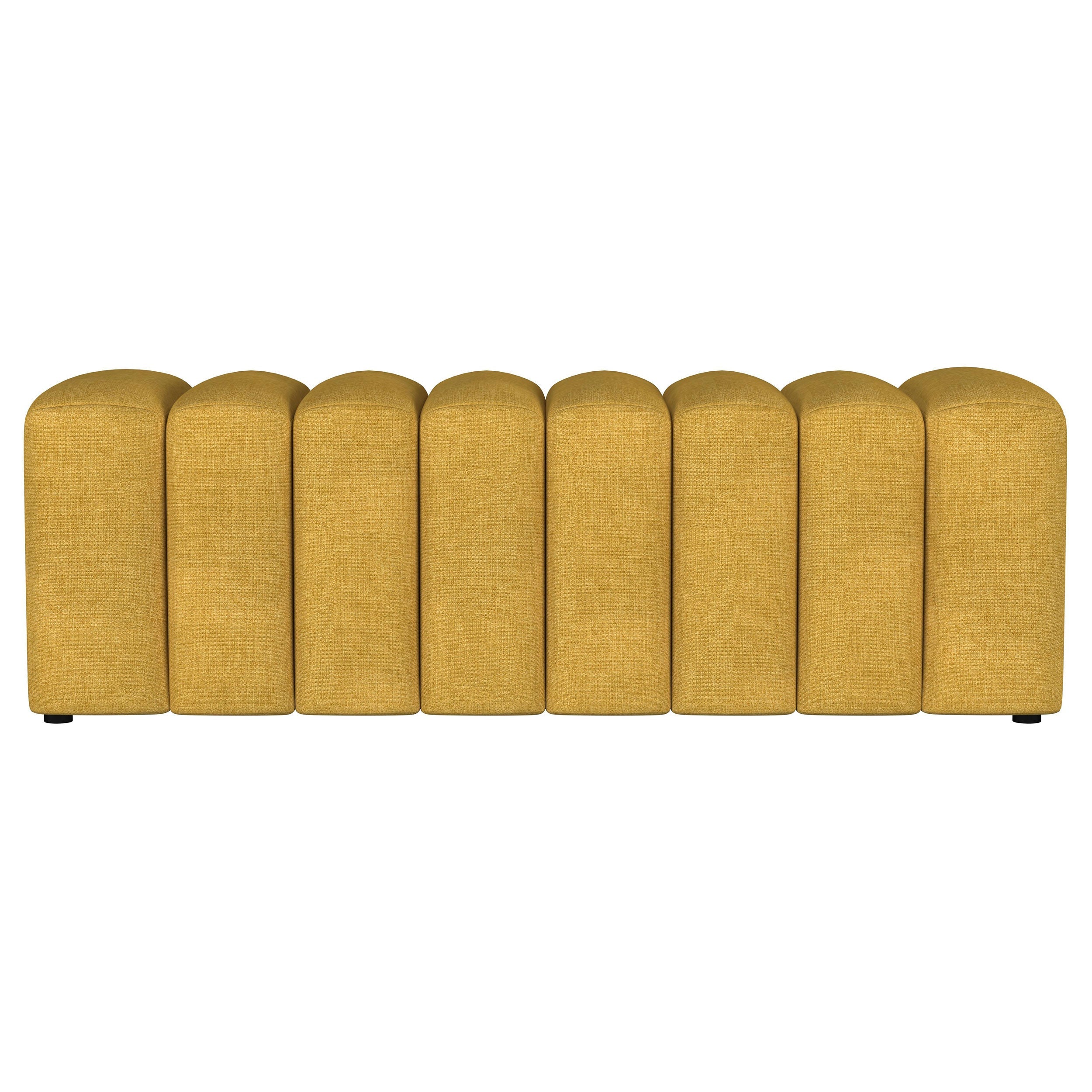 Summer Mustard Yellow Fabric Upholstered Tufted Accent Bench