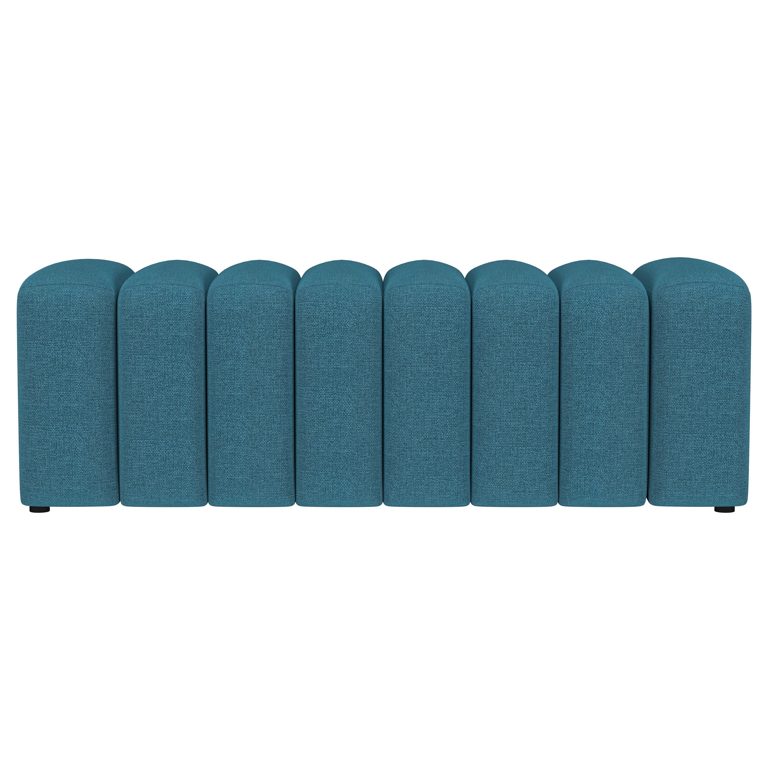 Summer Blue Fabric Upholstered Tufted Accent Bench
