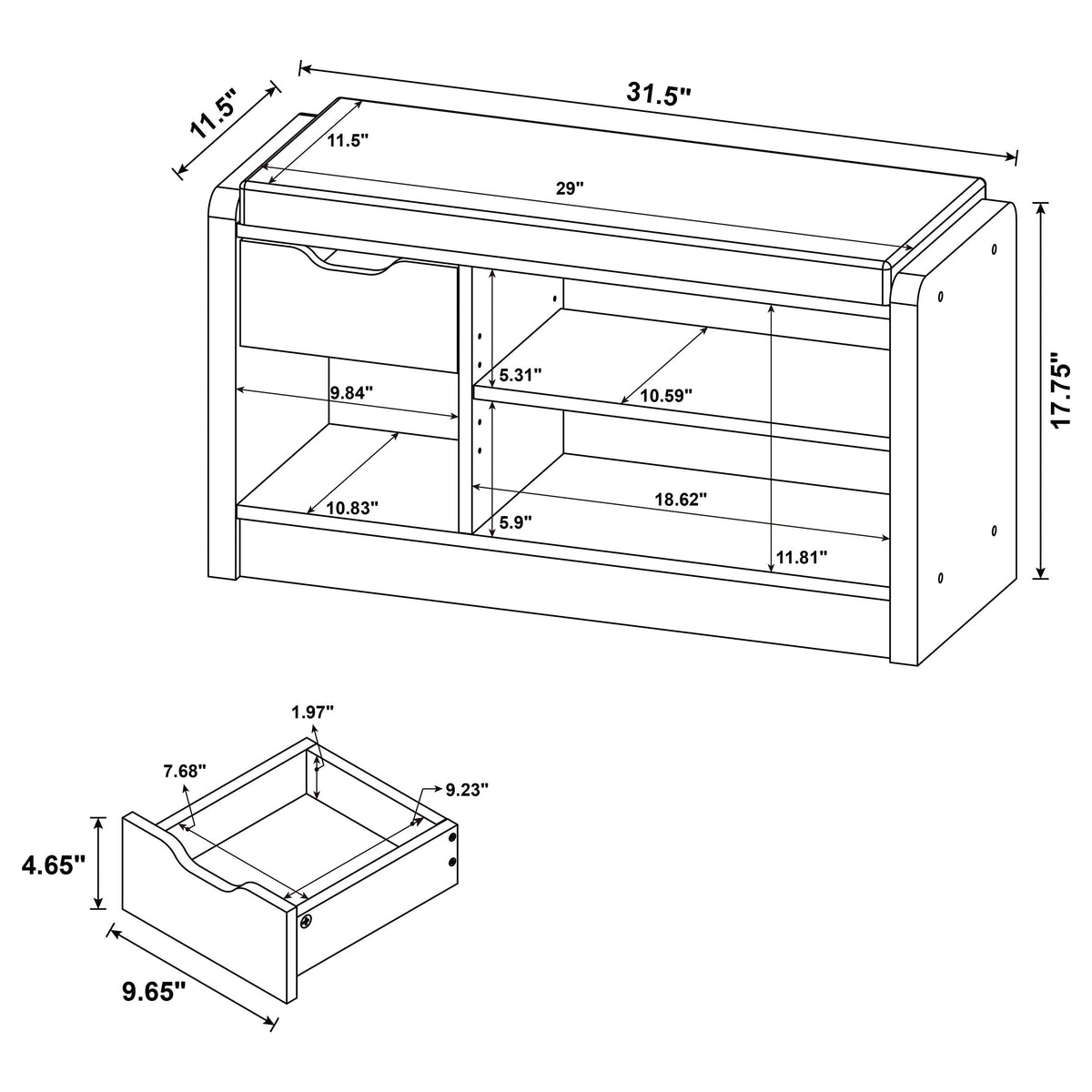 Arrington Storage Benches