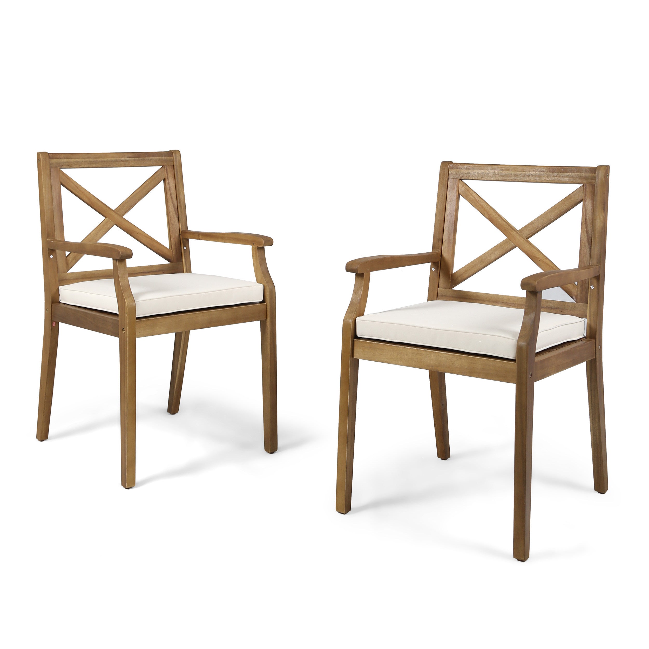 Outdoor Dining Set Cushioned Seating - Cream