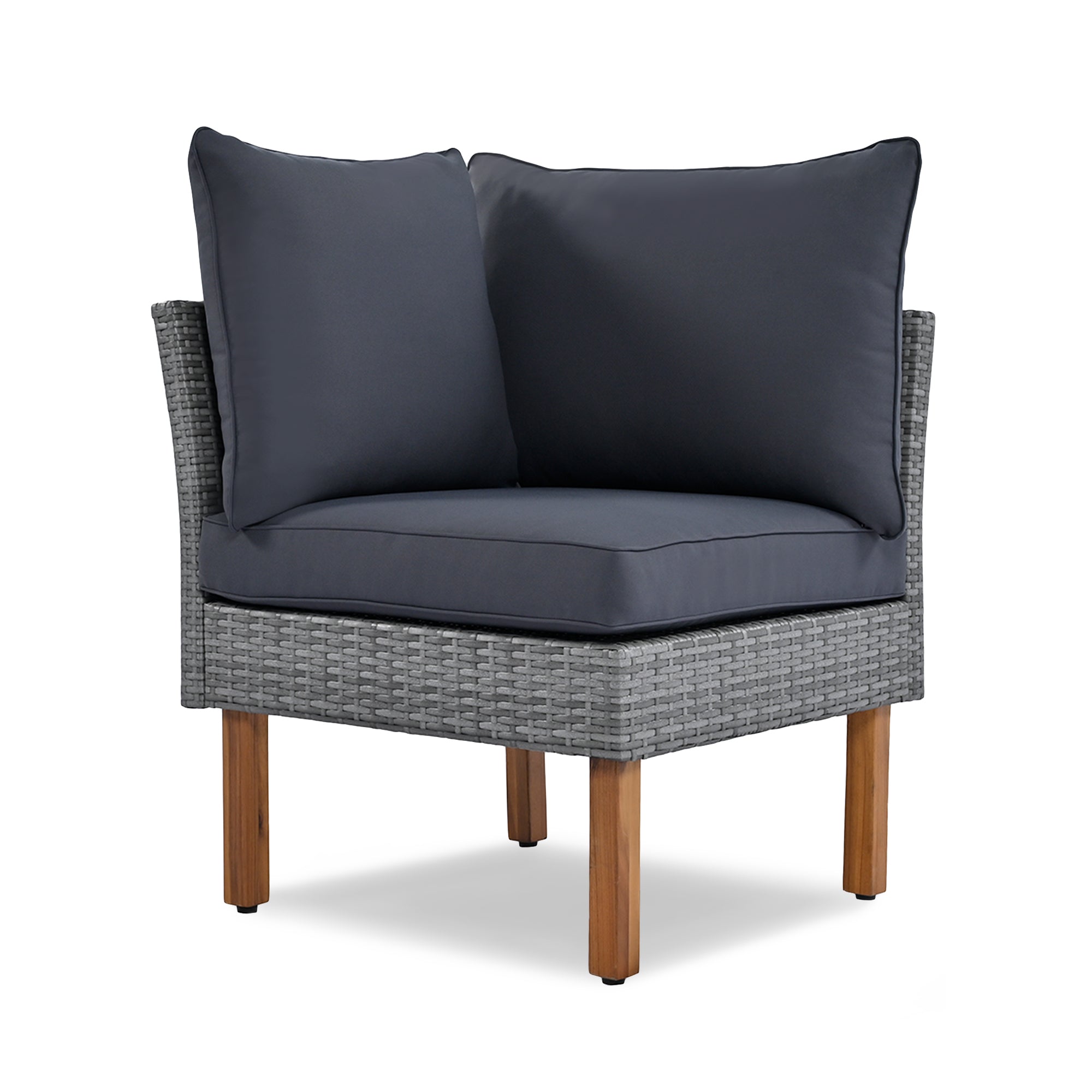 Outdoor Sectional Set Cushioned Seating - Gray