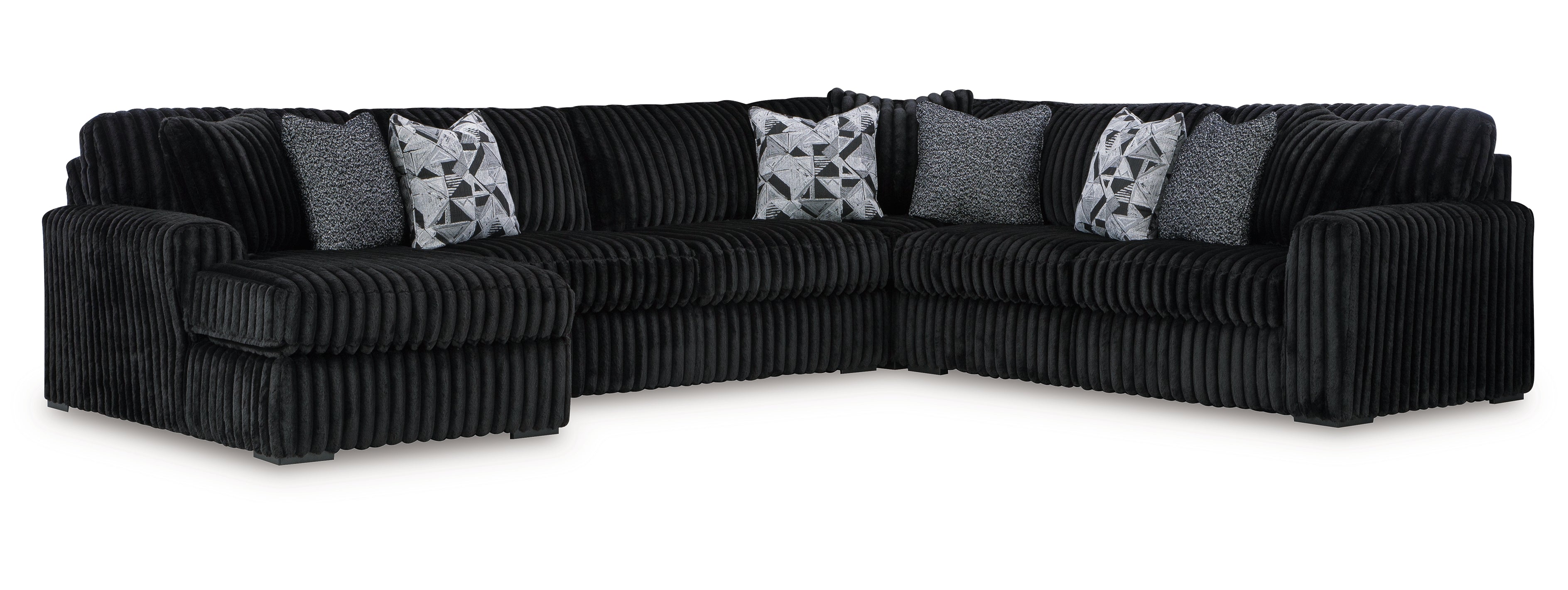 Midnight-Madness 4-Piece Sectional with Chaise