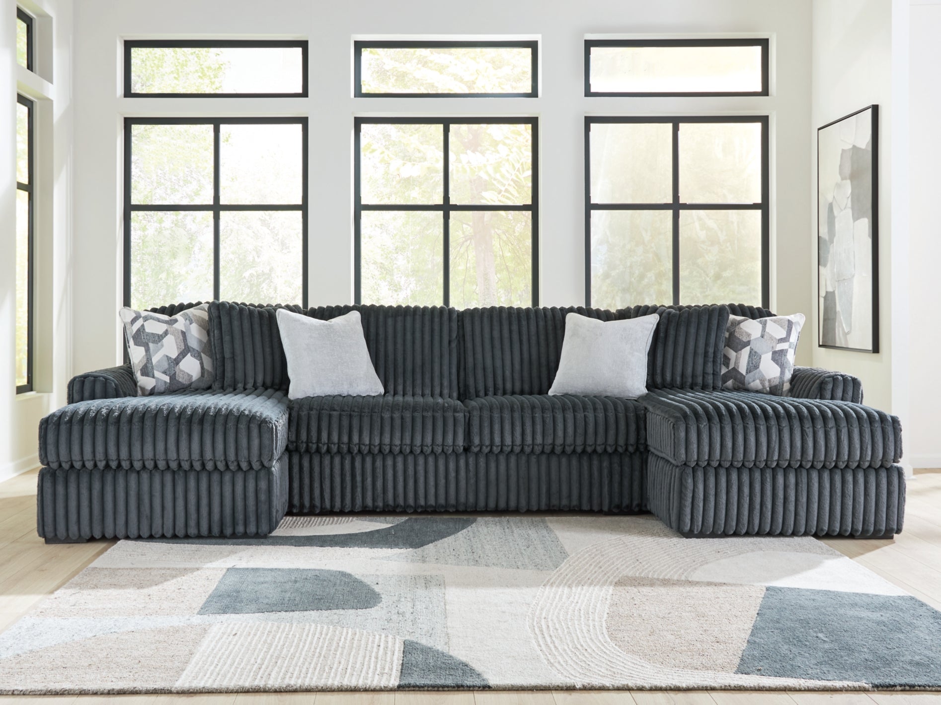 Midnight-Madness 3-Piece Double Chaise Sectional