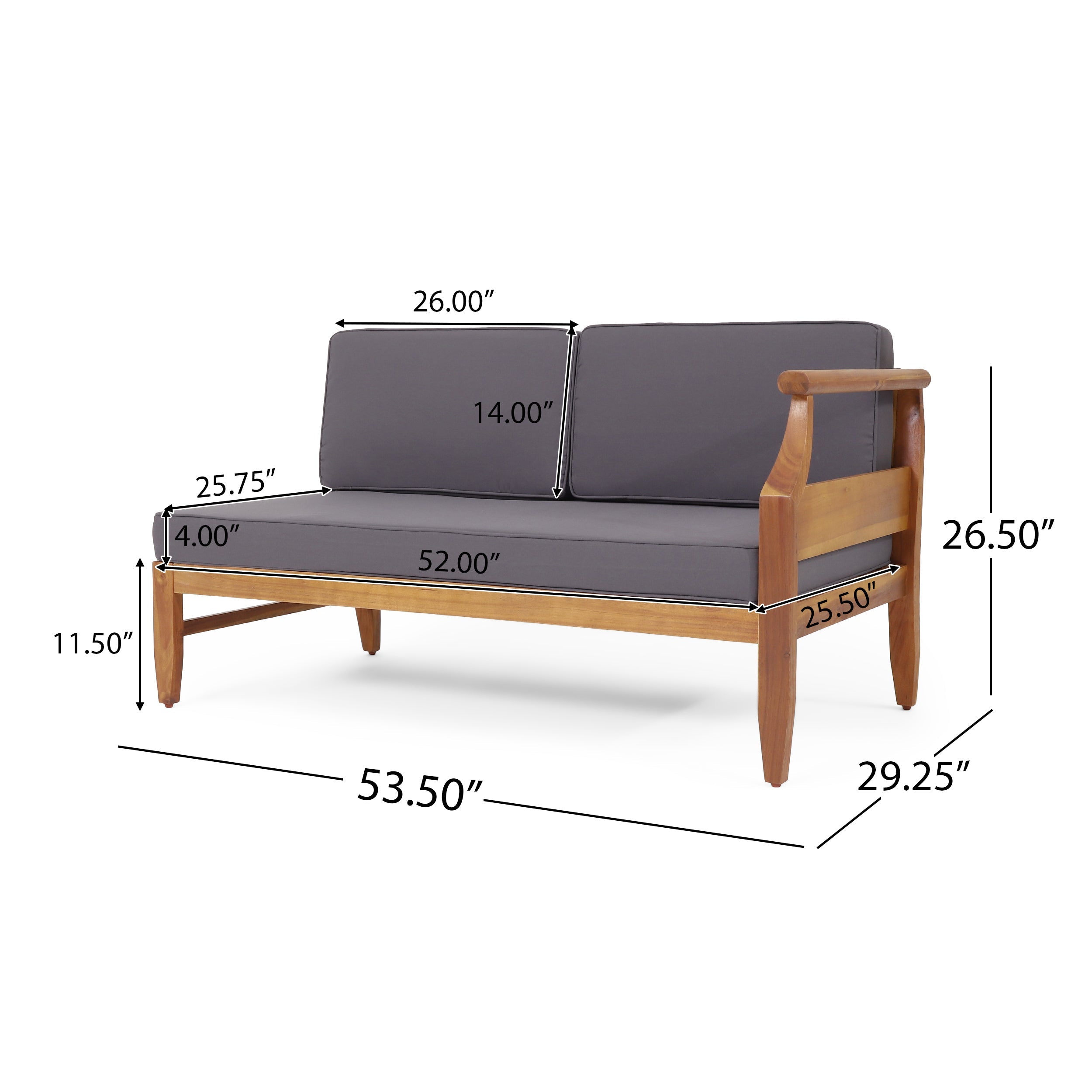 Aston Outdoor Sofa Set Patio Seating - Dark Gray
