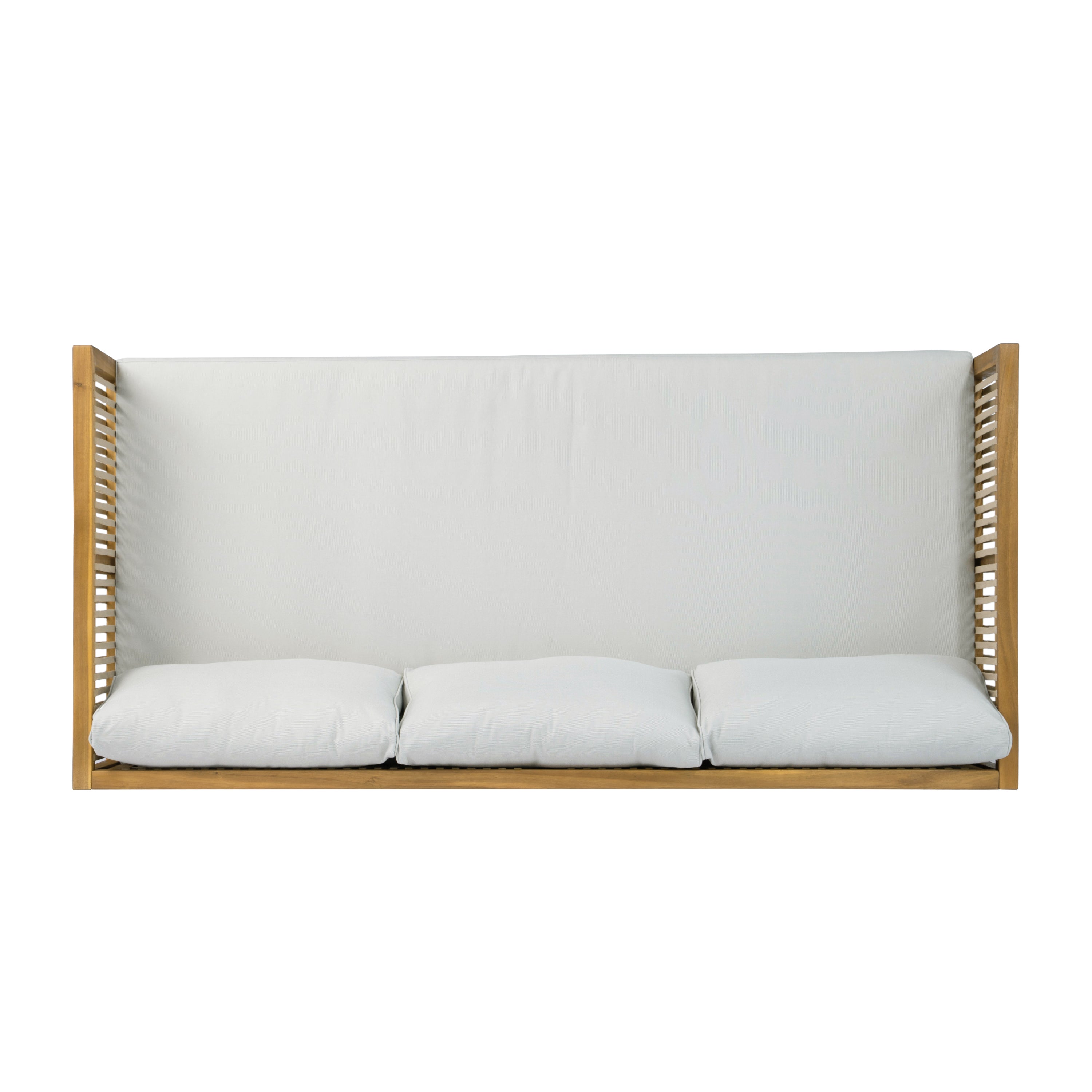 Outdoor Coffee Table Water-Resistant Cushions - Light Brown