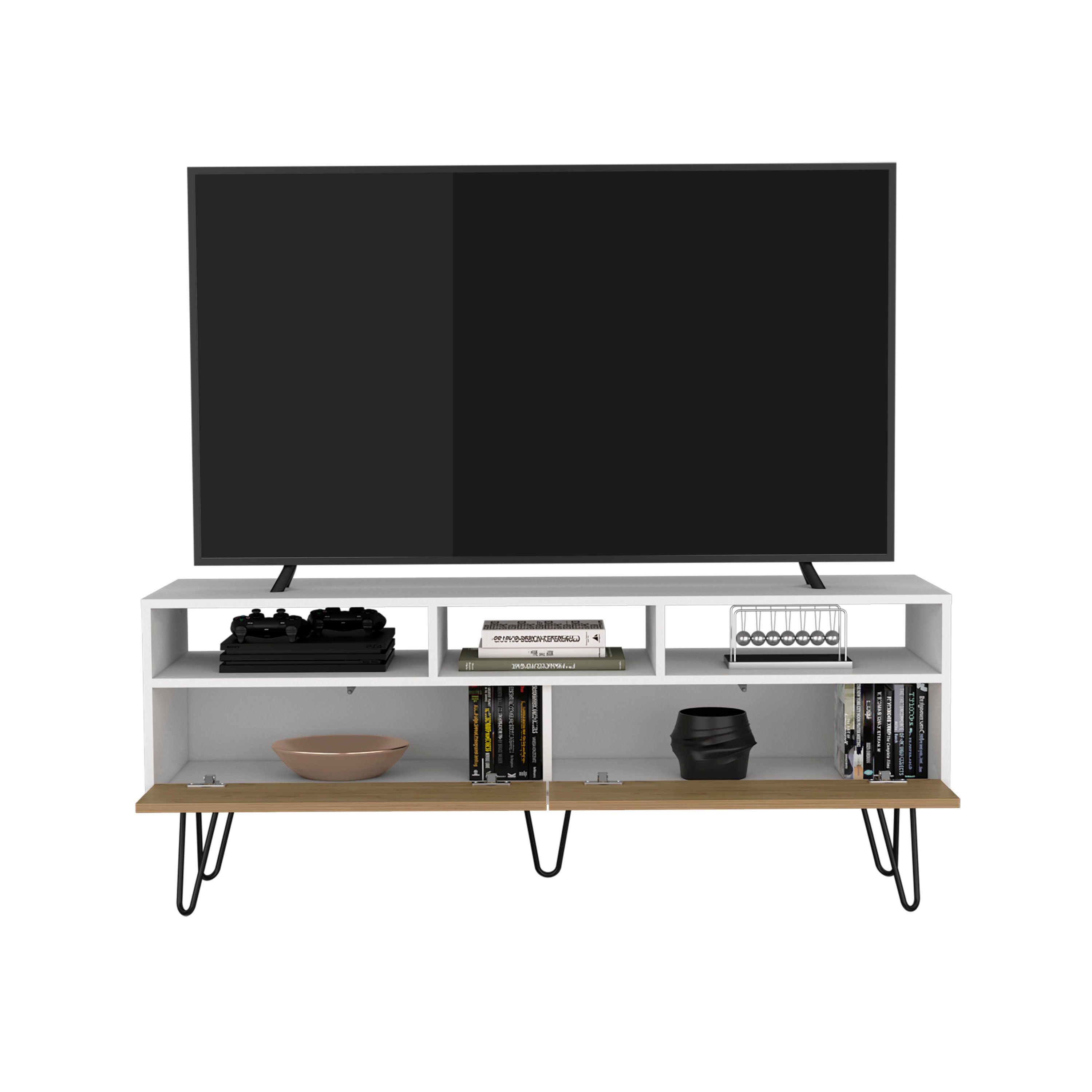Derby Tv Stand with Pull Down Doors and Three Shelves