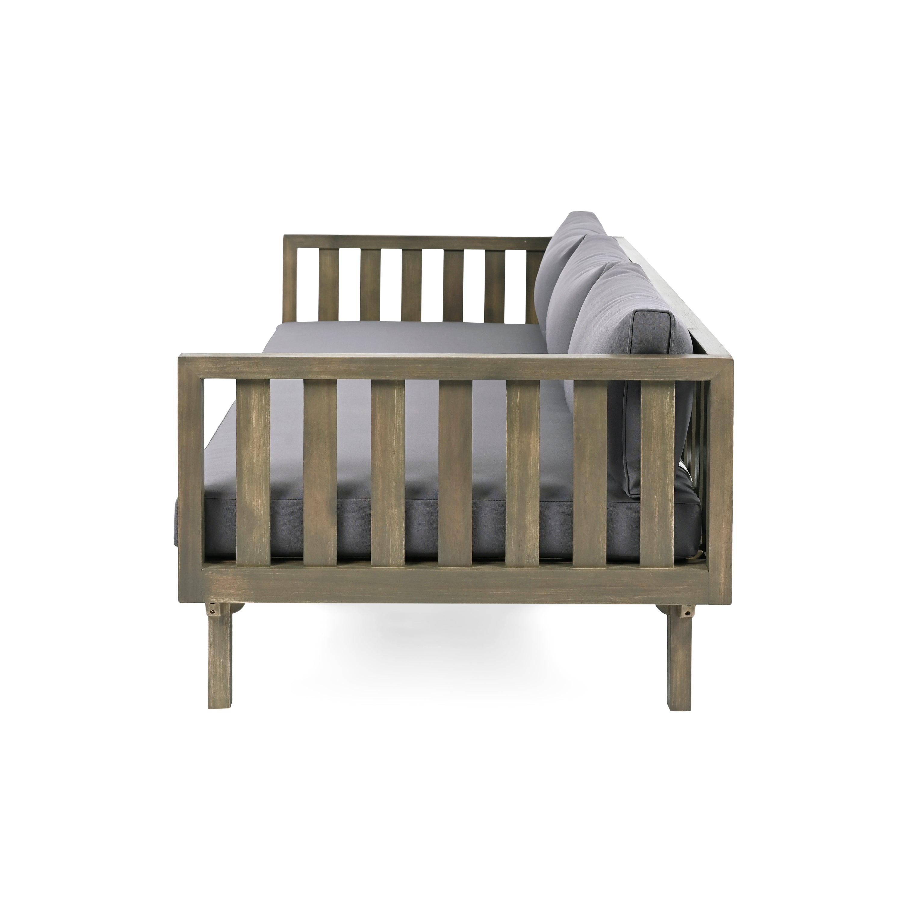 Outdoor Coffee Table Cushioned Seating - Dark Gray