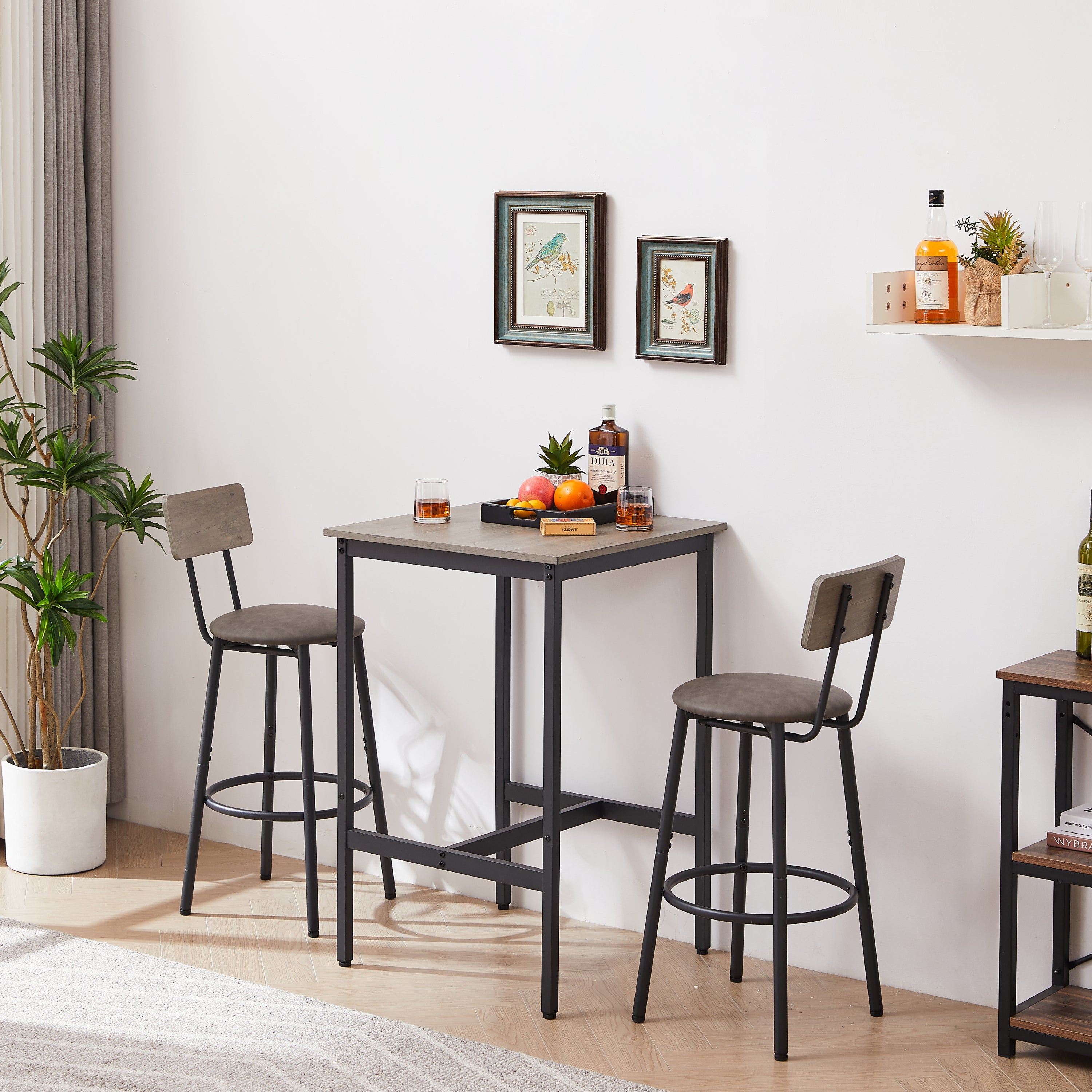Outdoor Bar Set Modern Design - Gray