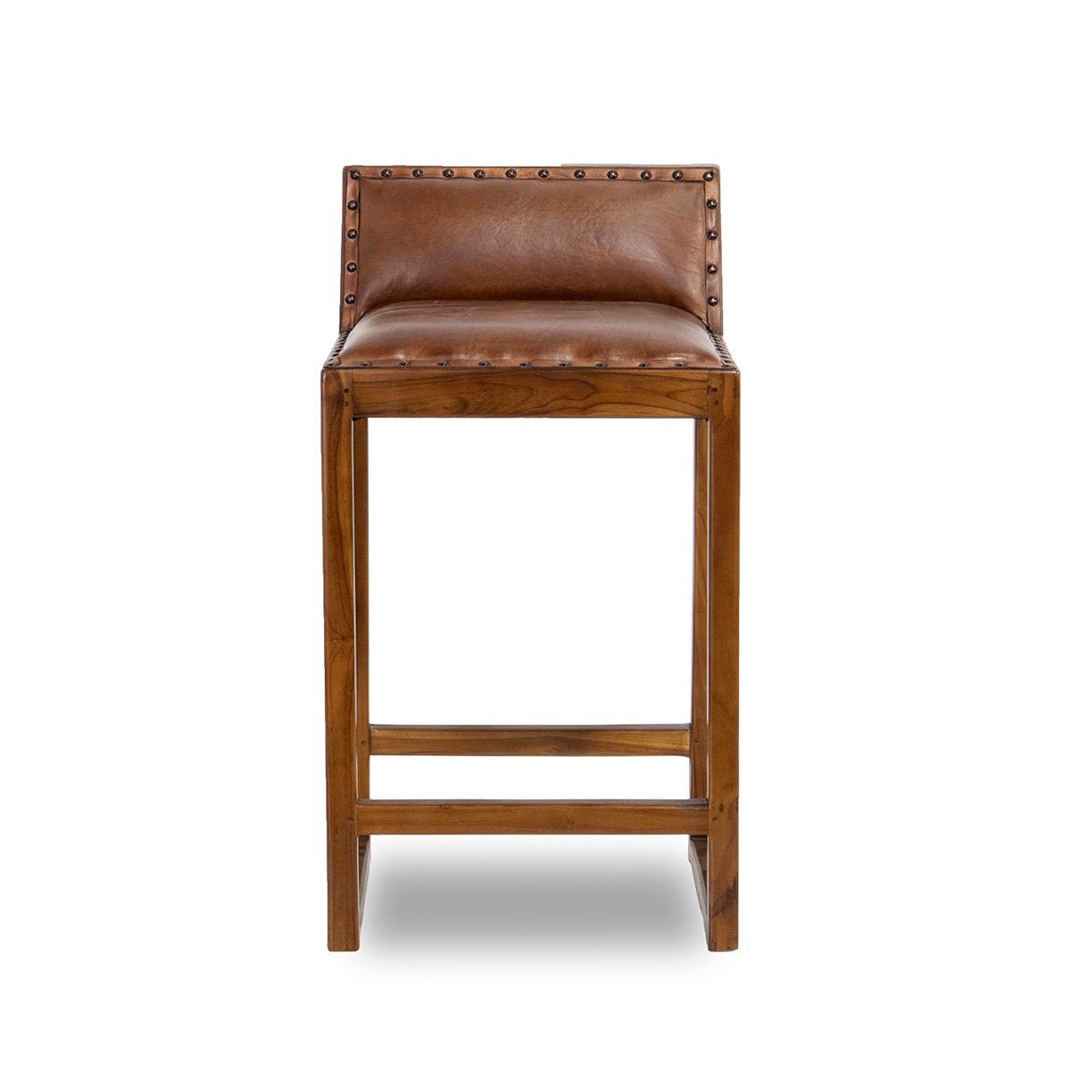 Ataya Genuine Leather Counter Stool (Tan)