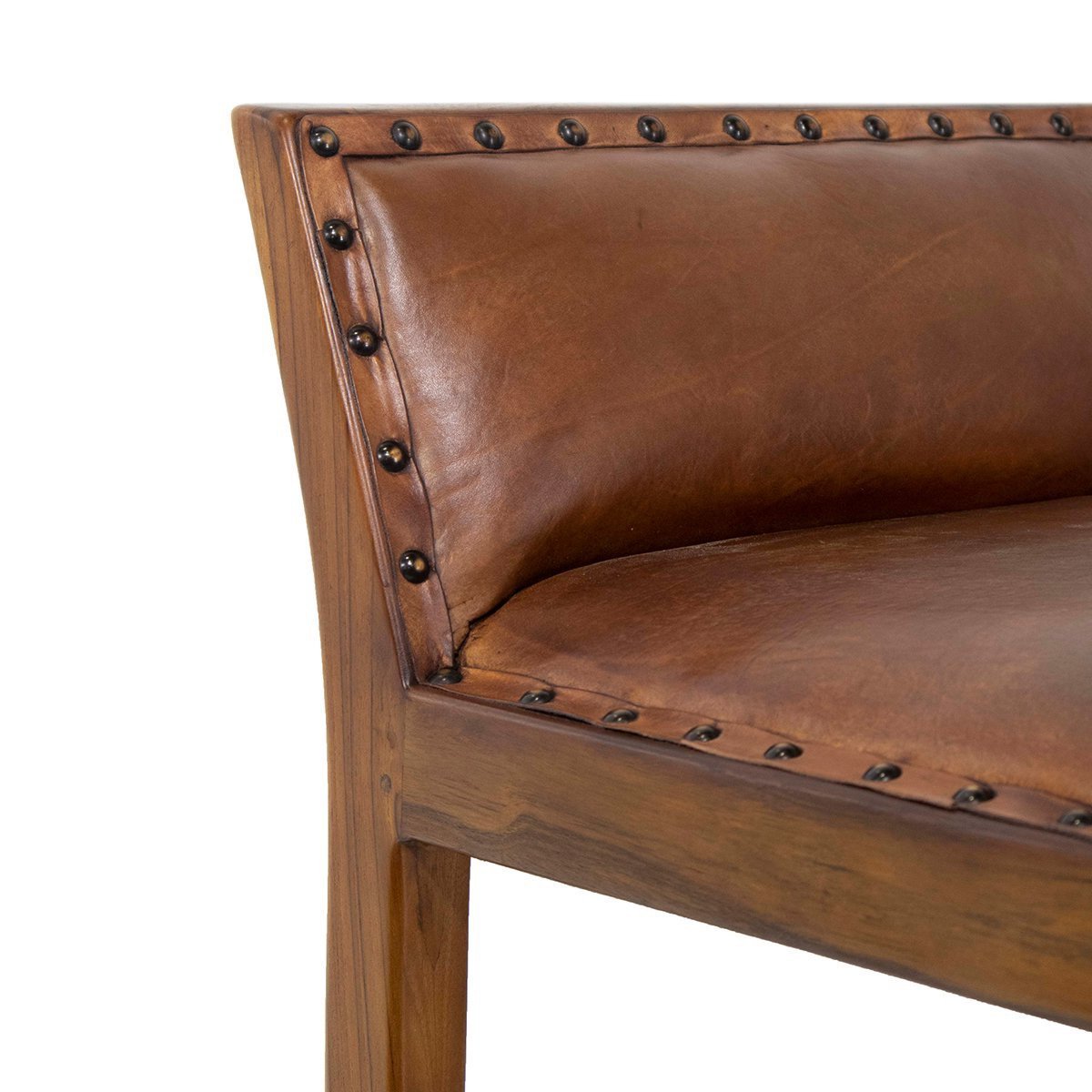 Ataya Genuine Leather Counter Stool (Tan)