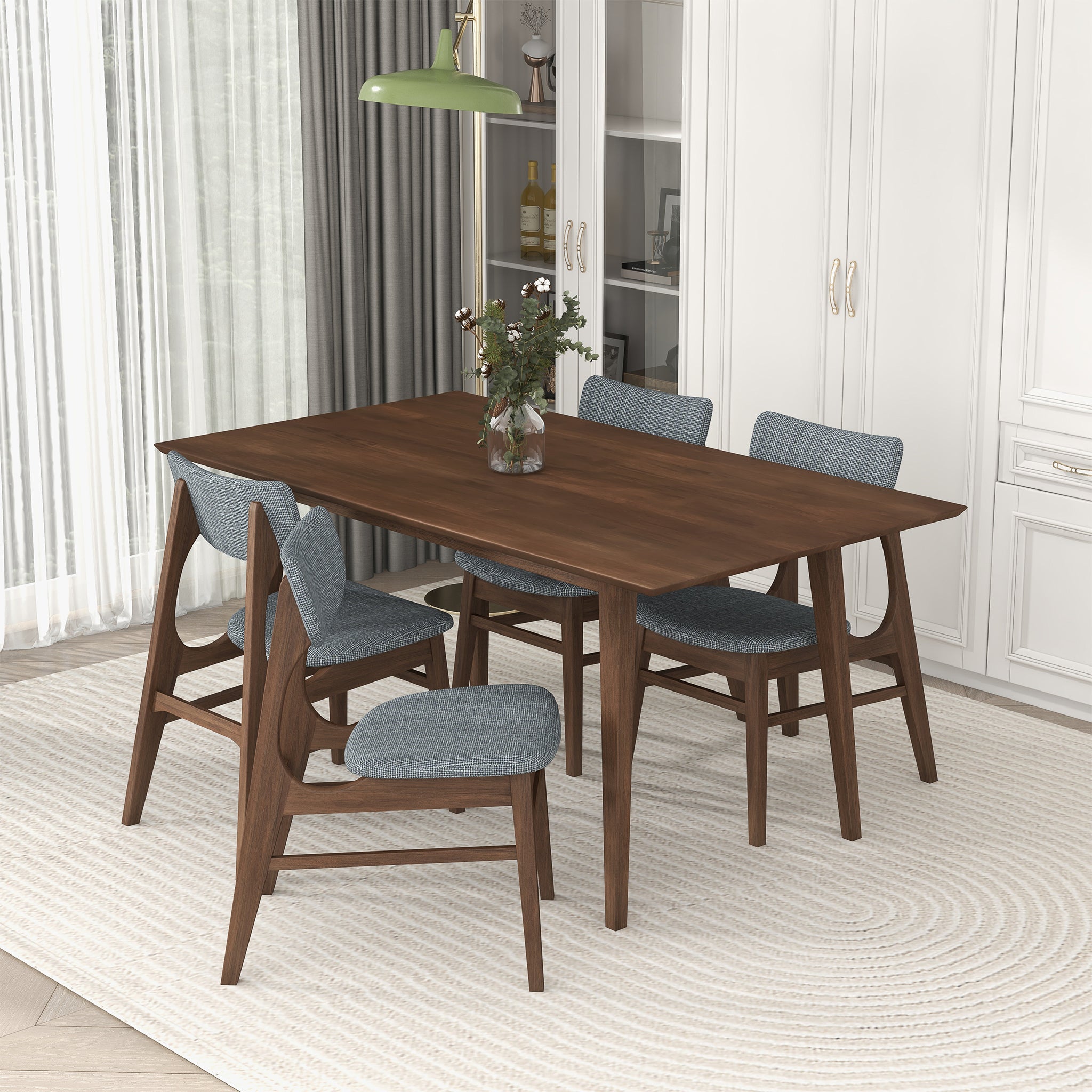 Adira Solid Wood Walnut Large Dining Table