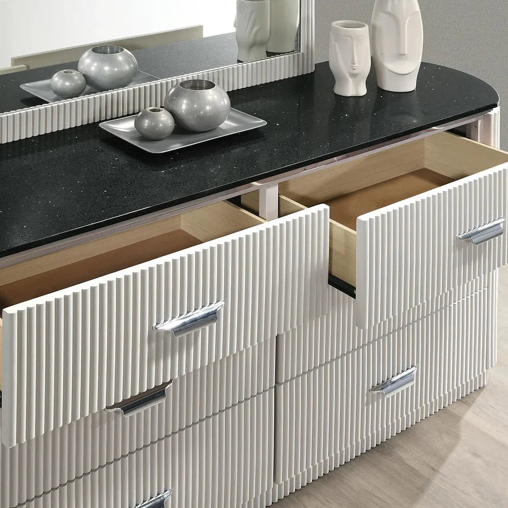 Aldgate Contemporary Light Gray Dresser with Cultured Stone Top by Furniture of America